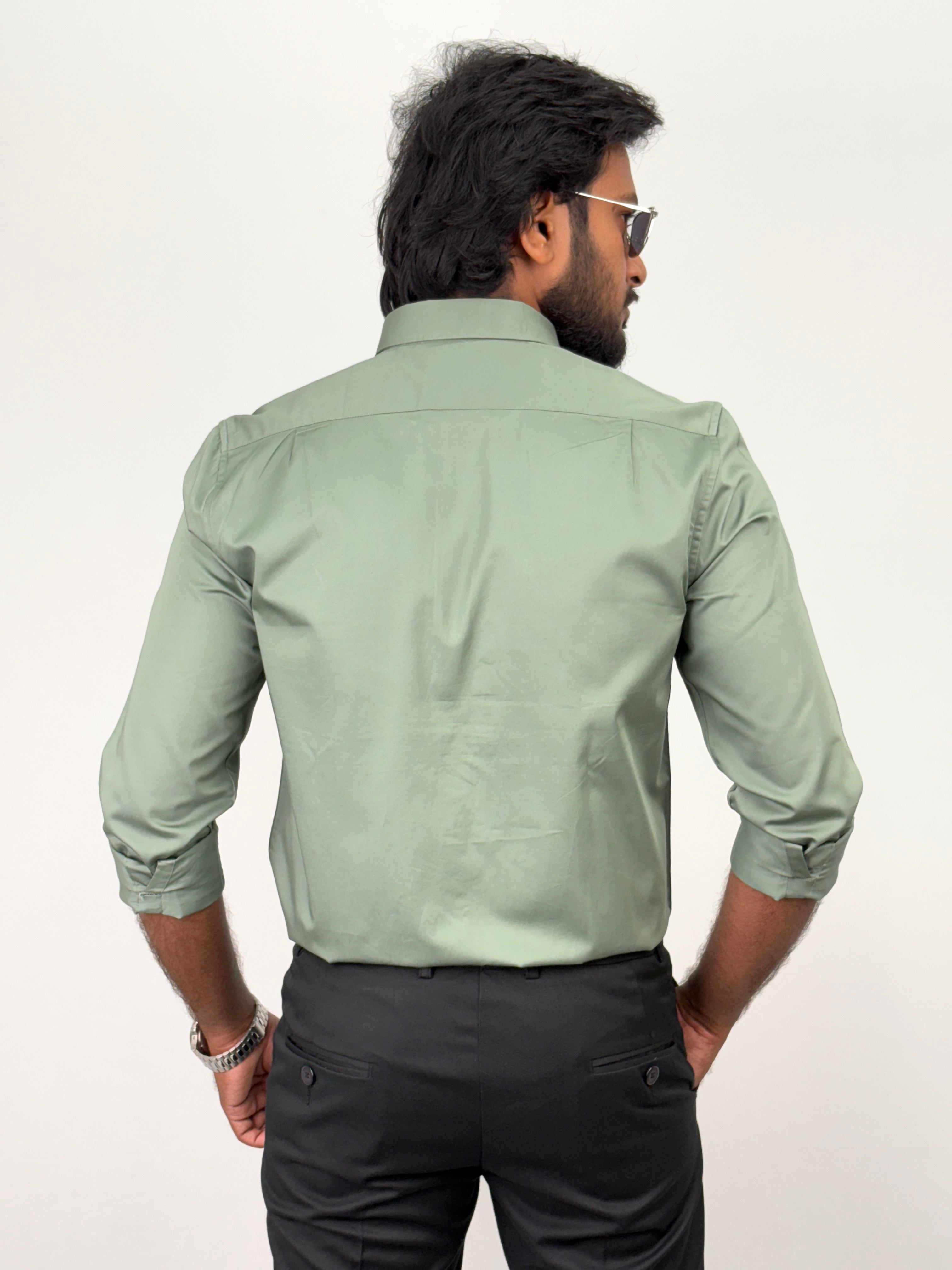 Slate Green Satin Shirt