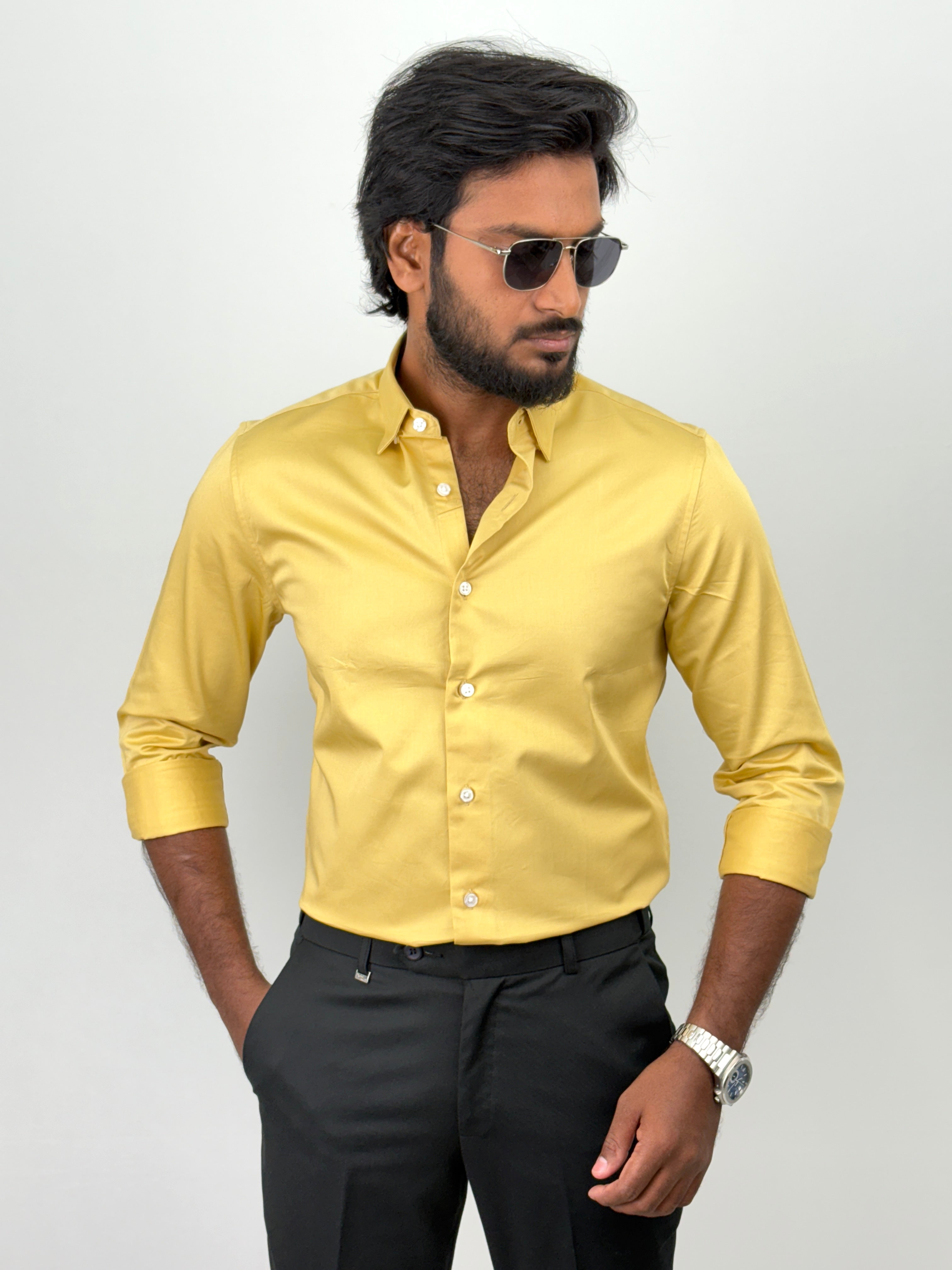 Yellow Satin Shirt