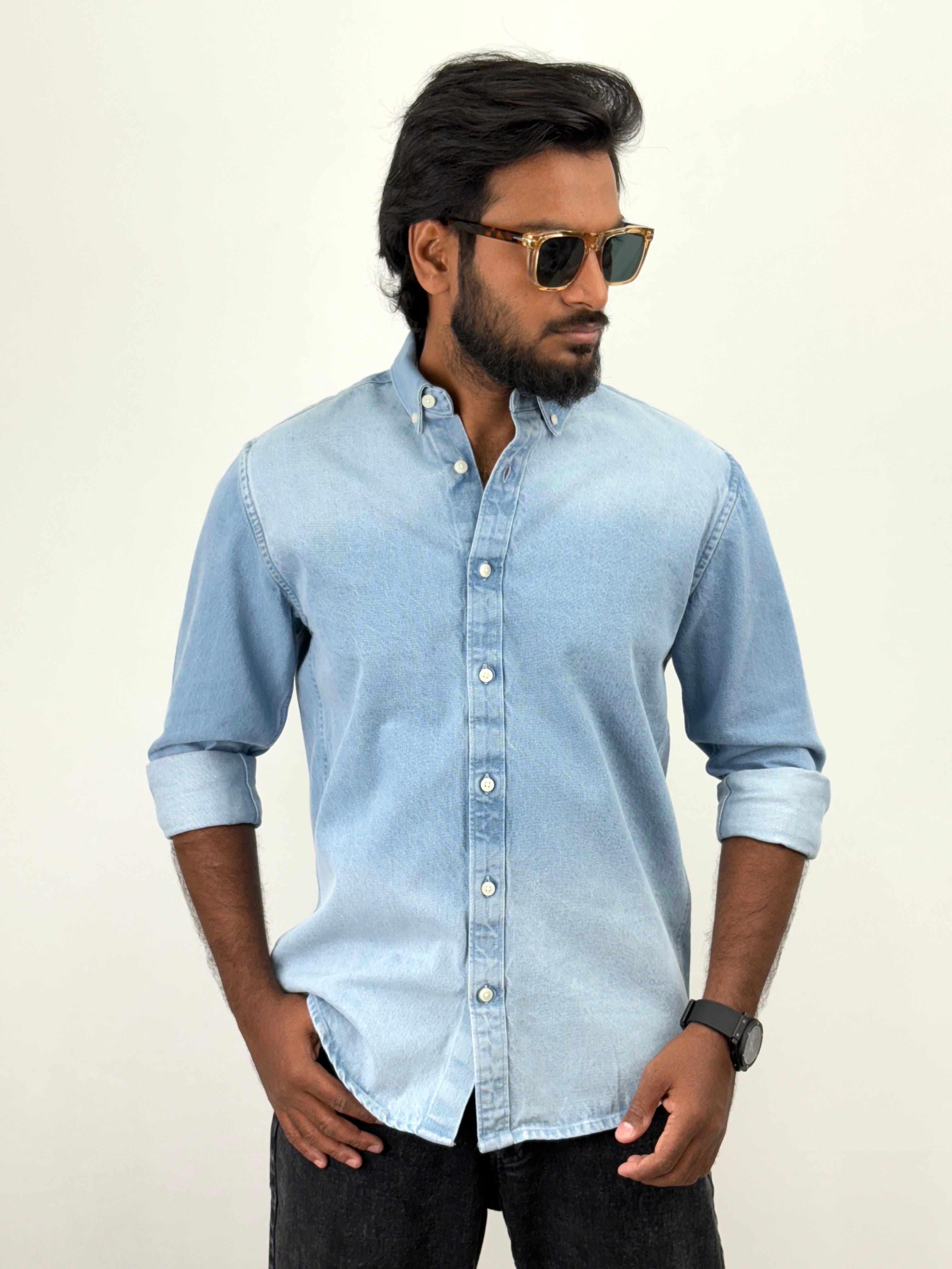 Ice Blue Denim Shirt
