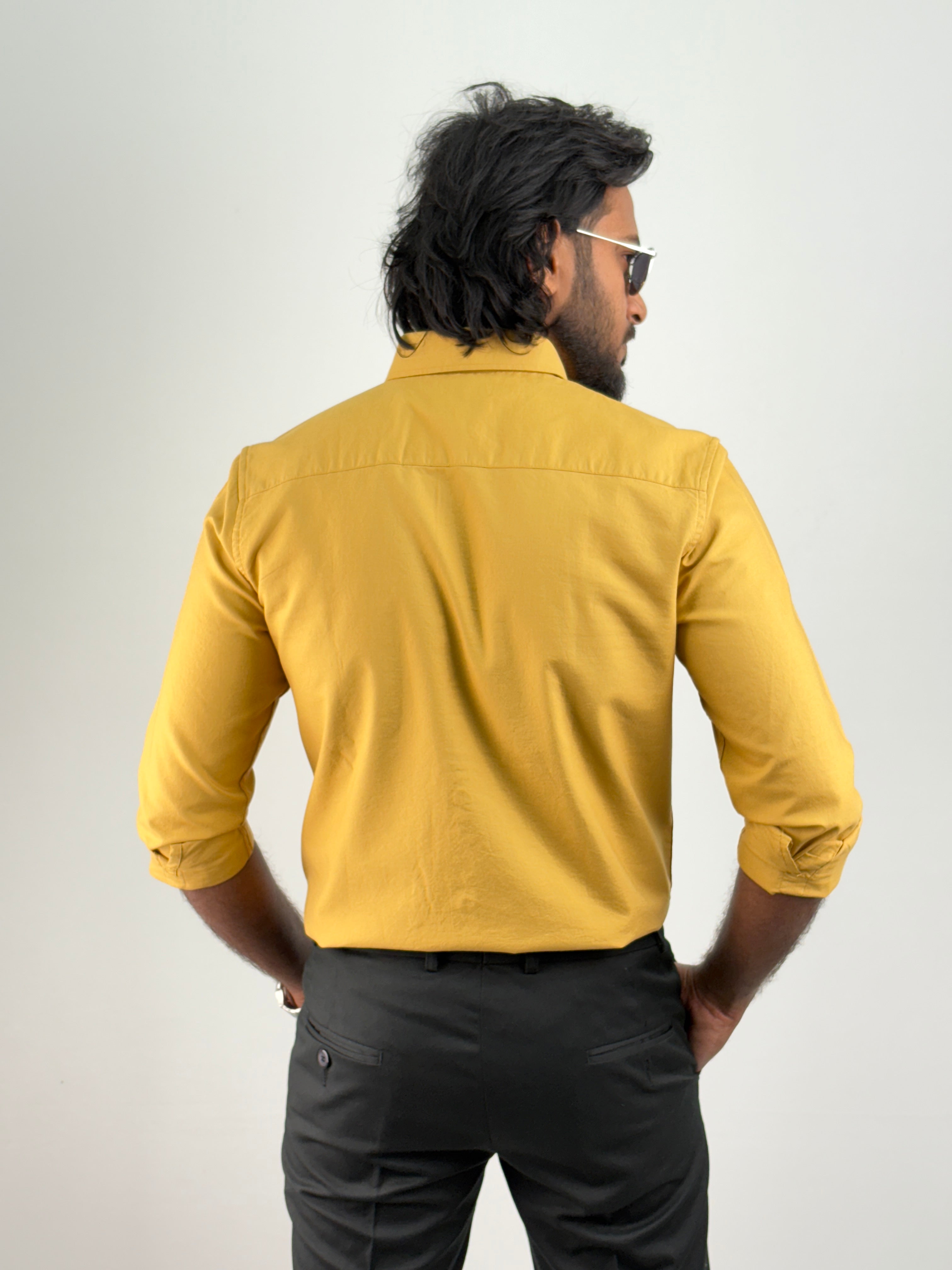 Mustard Plain Oxford Shirt 2