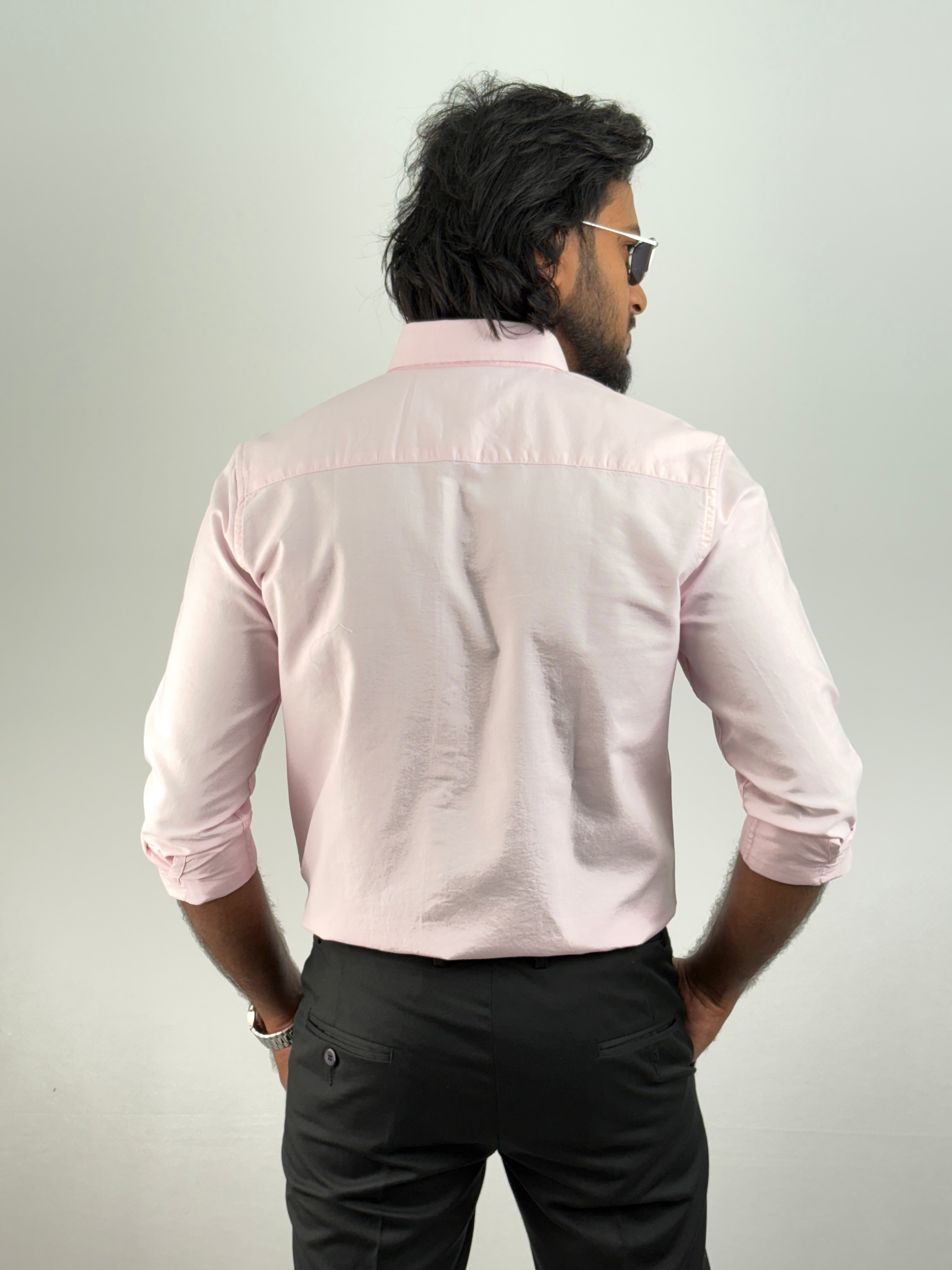 Pink Plain Oxford Shirt 2