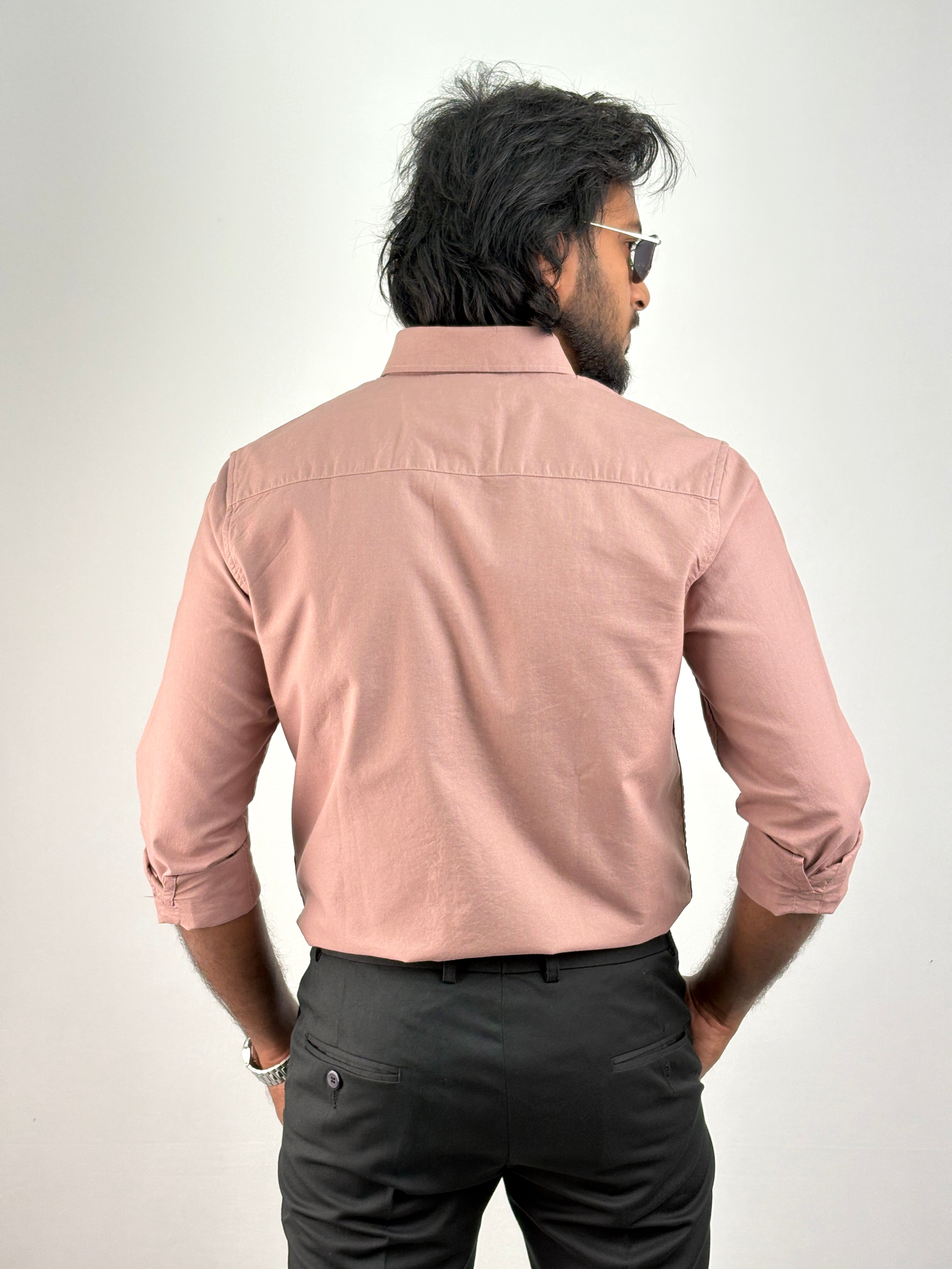 Mauve Plain Oxford Shirt 2