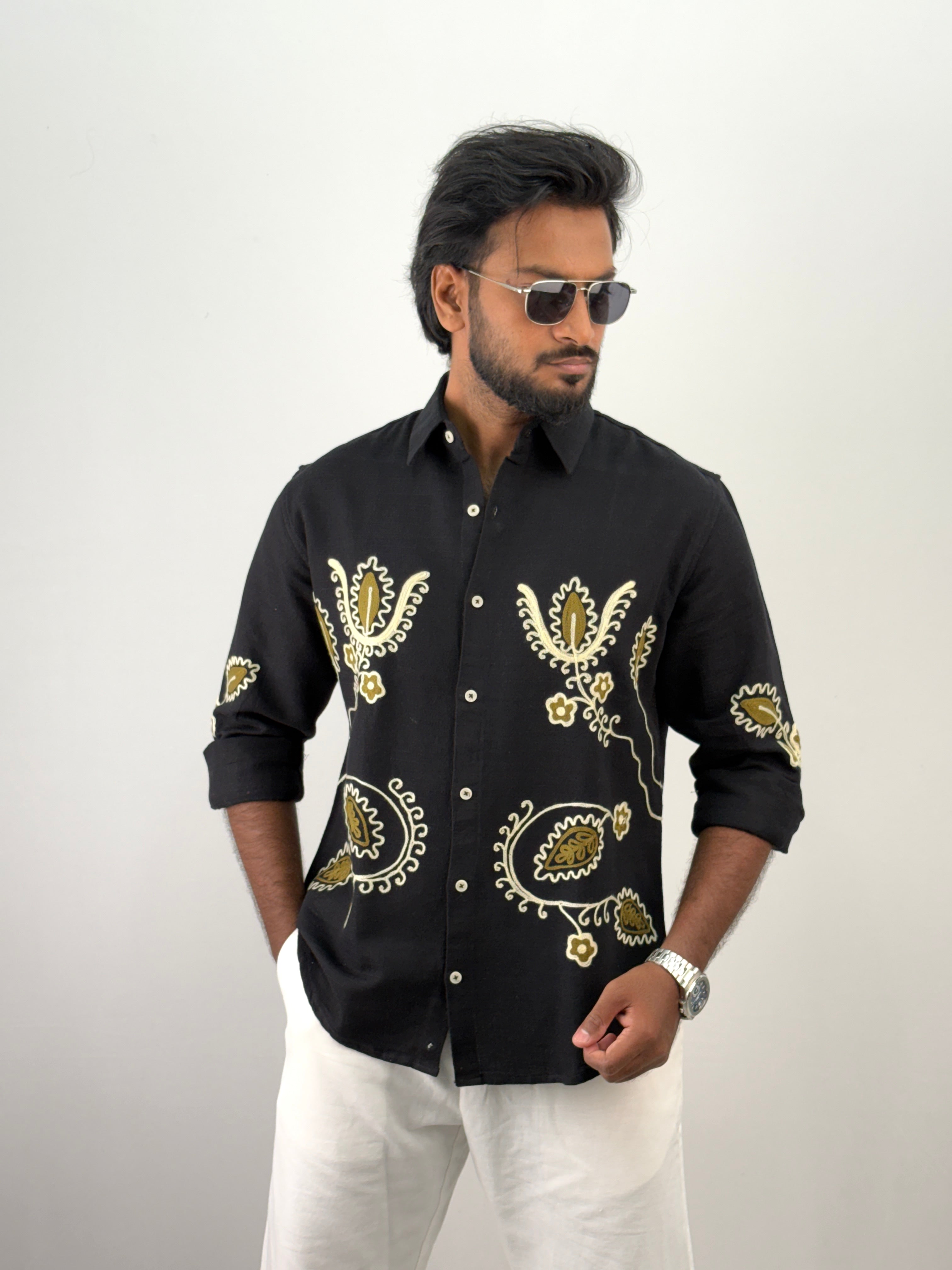 Black Embroidery Shirt