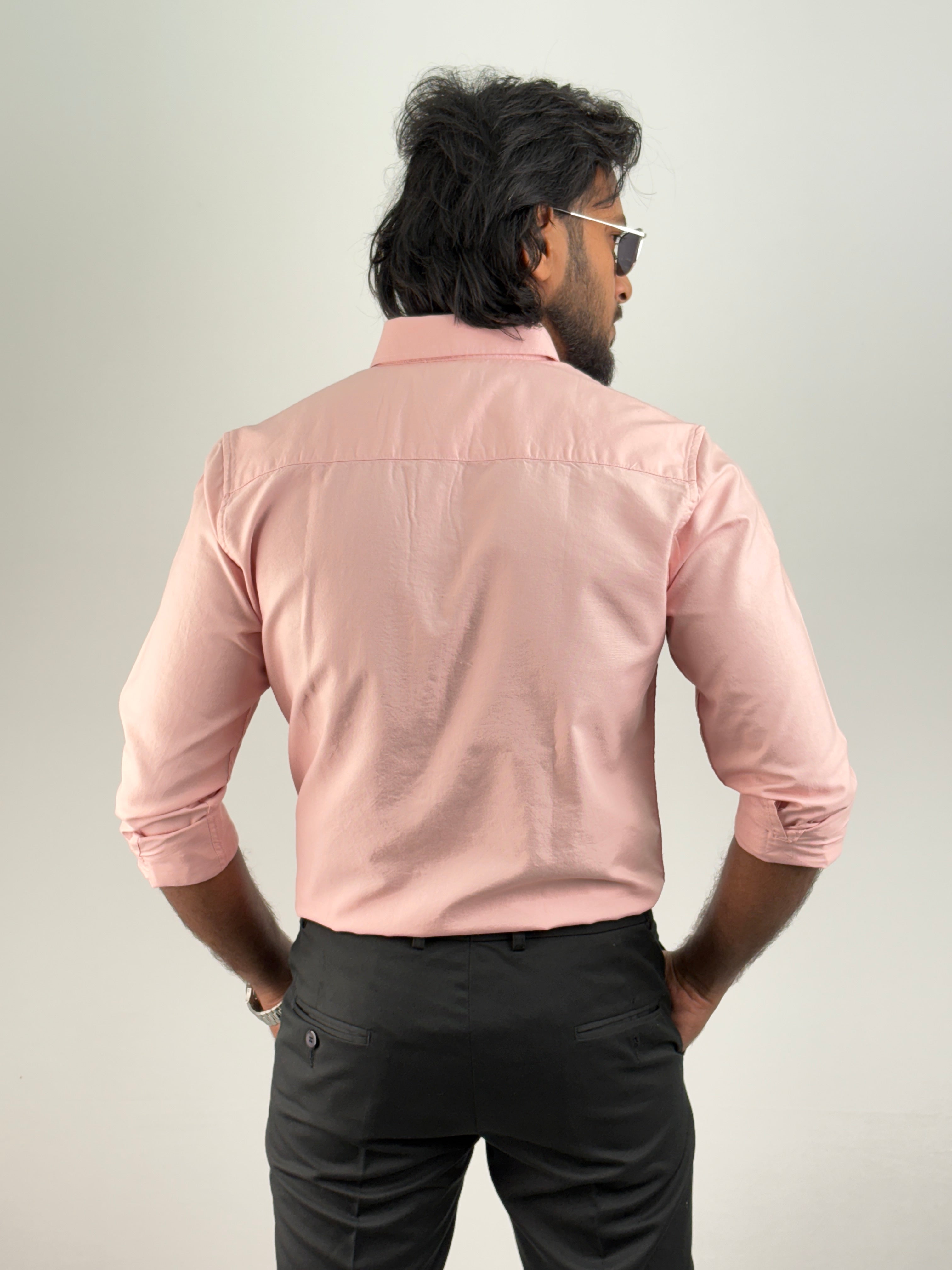 Peach Plain Oxford Shirt 2