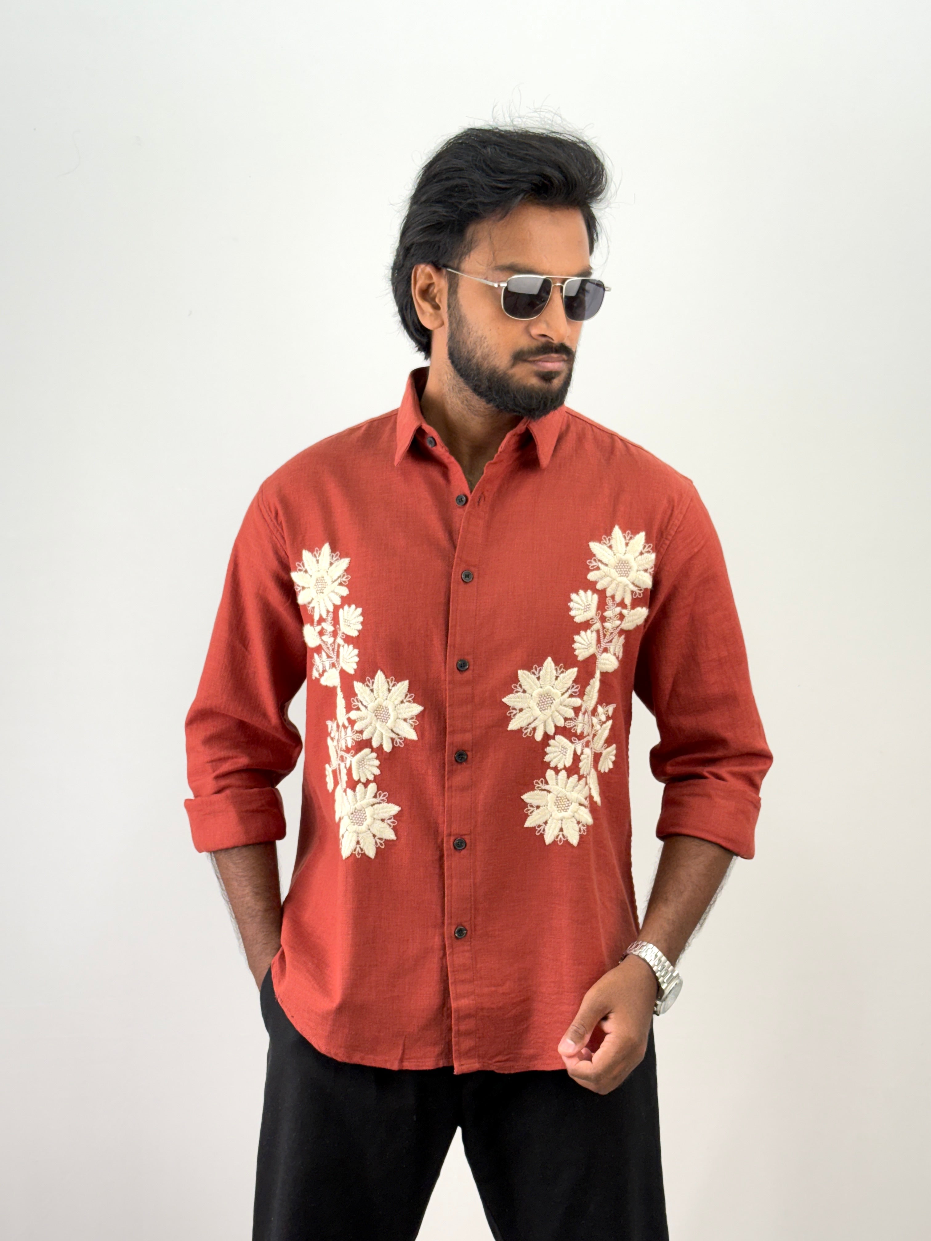 Red Embroidery Shirt