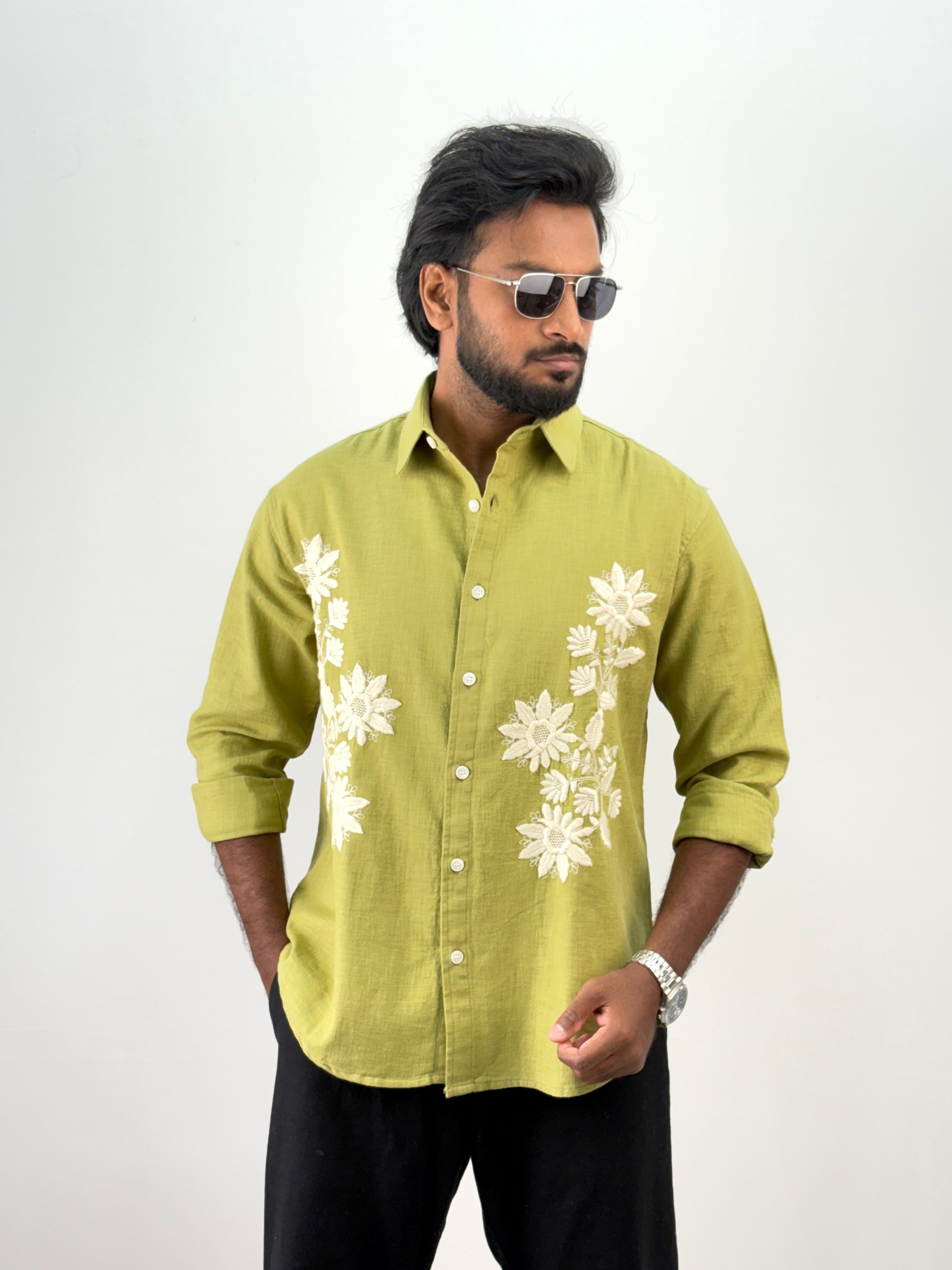 Green Embroidery Shirt