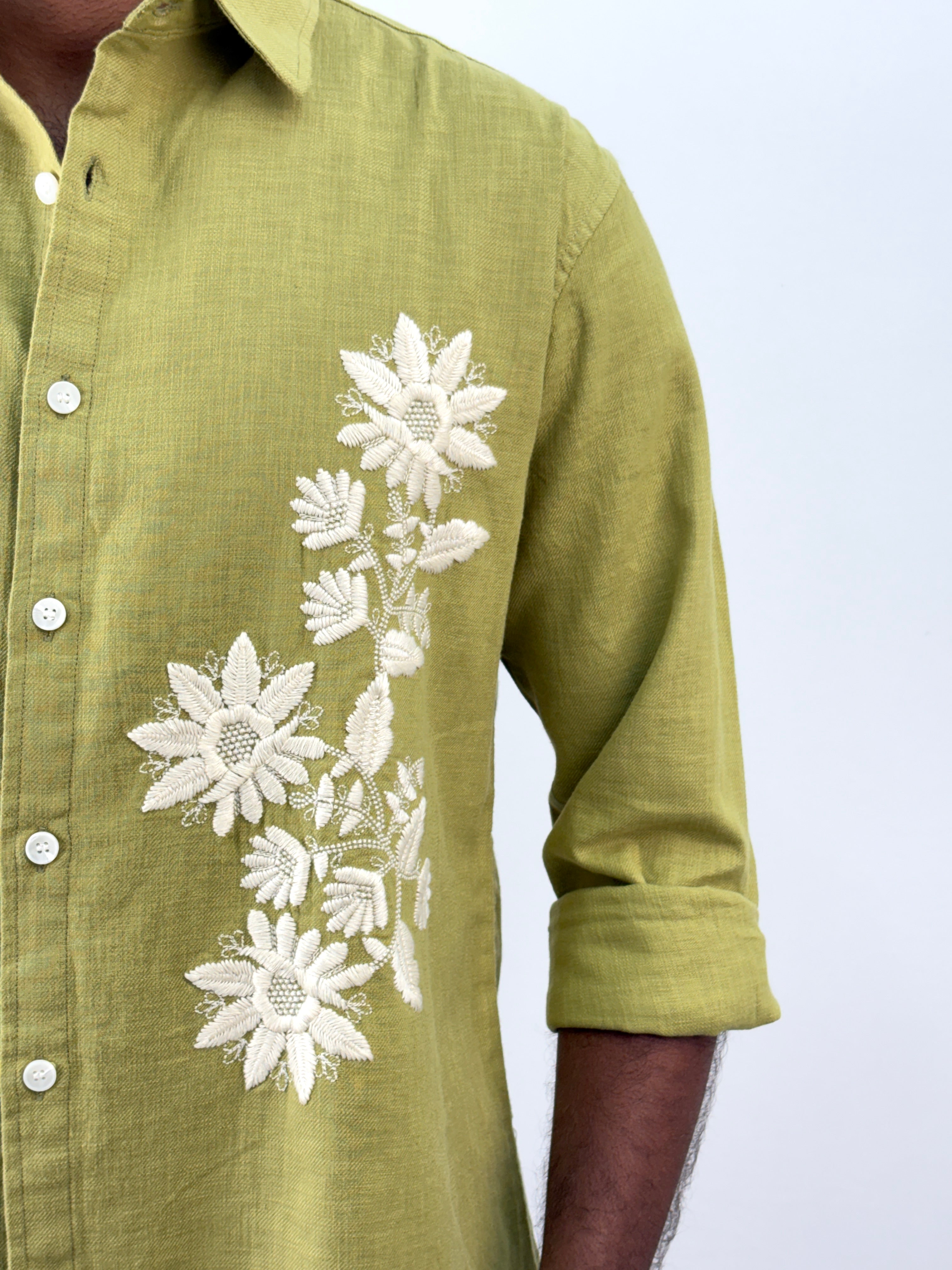 Green Embroidery Shirt