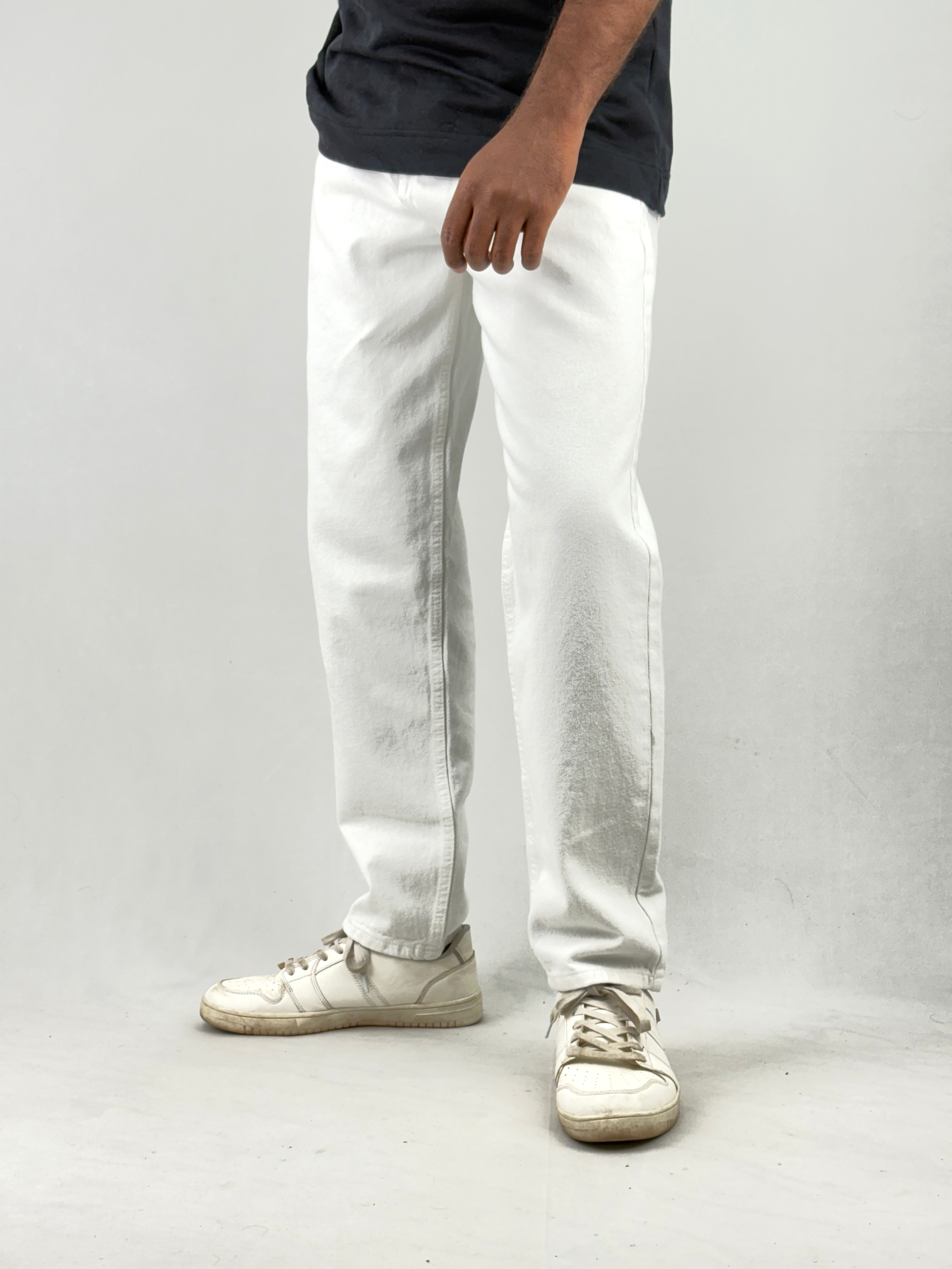 White Semi Baggy Jeans