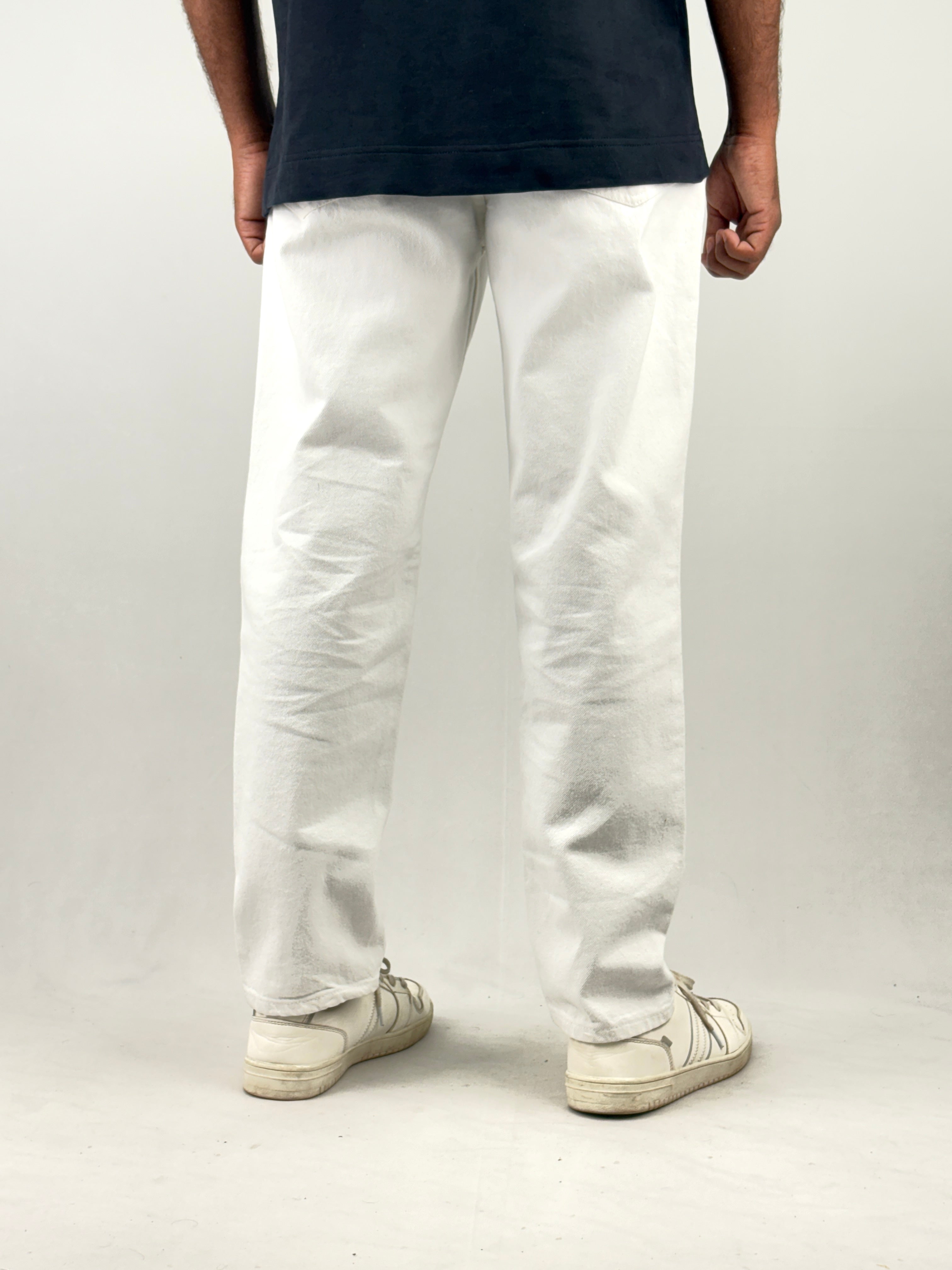 White Semi Baggy Jeans