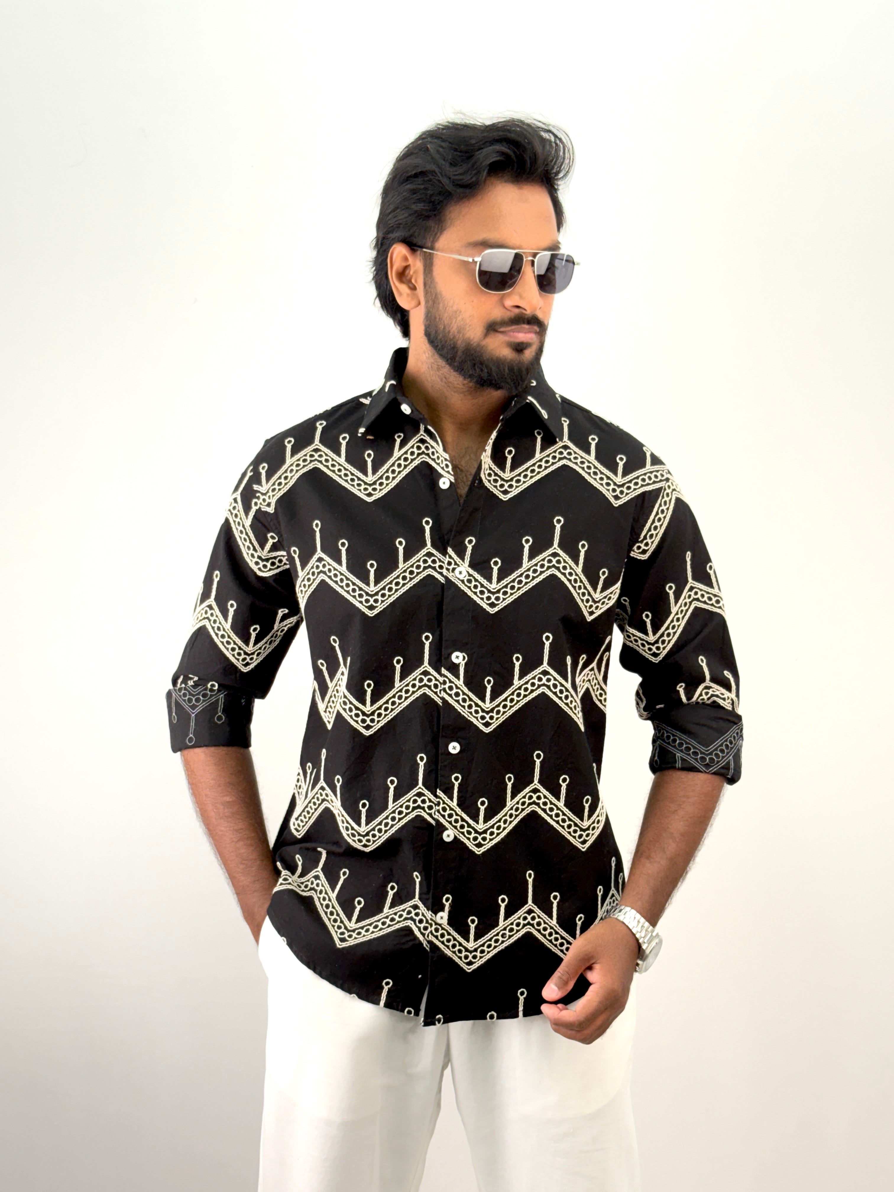 Black Embroidery Shirt