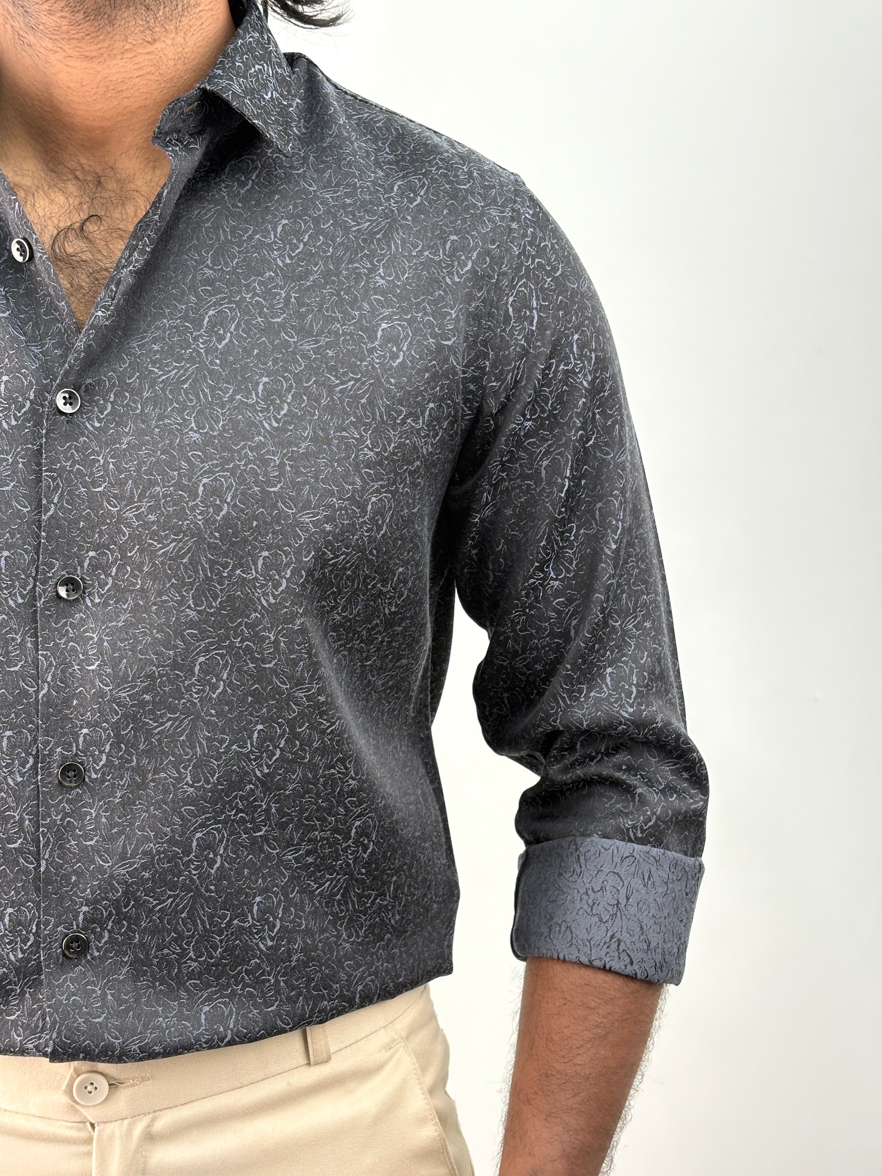 Black Floral Designer Shirt