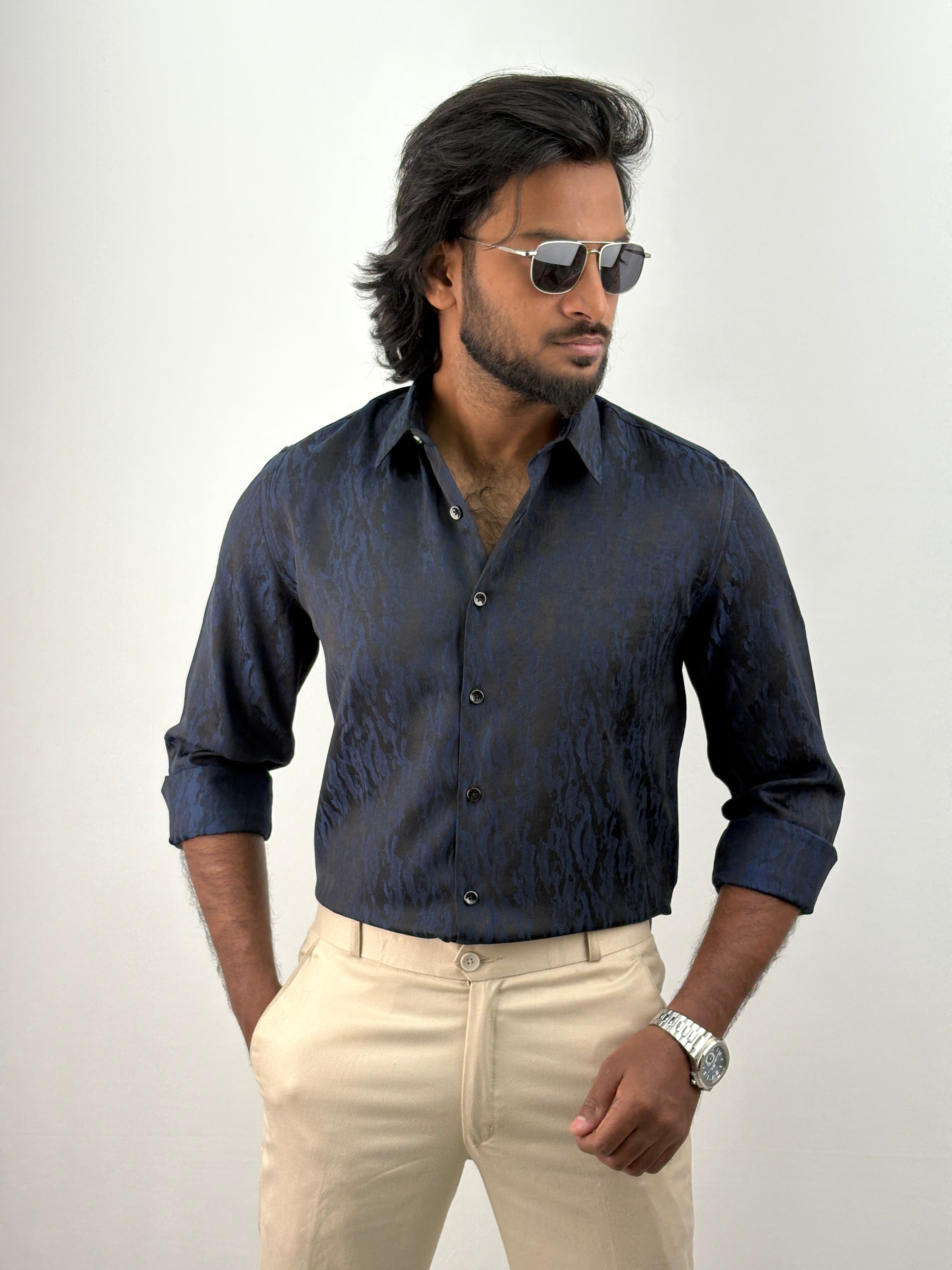 Blue Abstract Designer Shirt