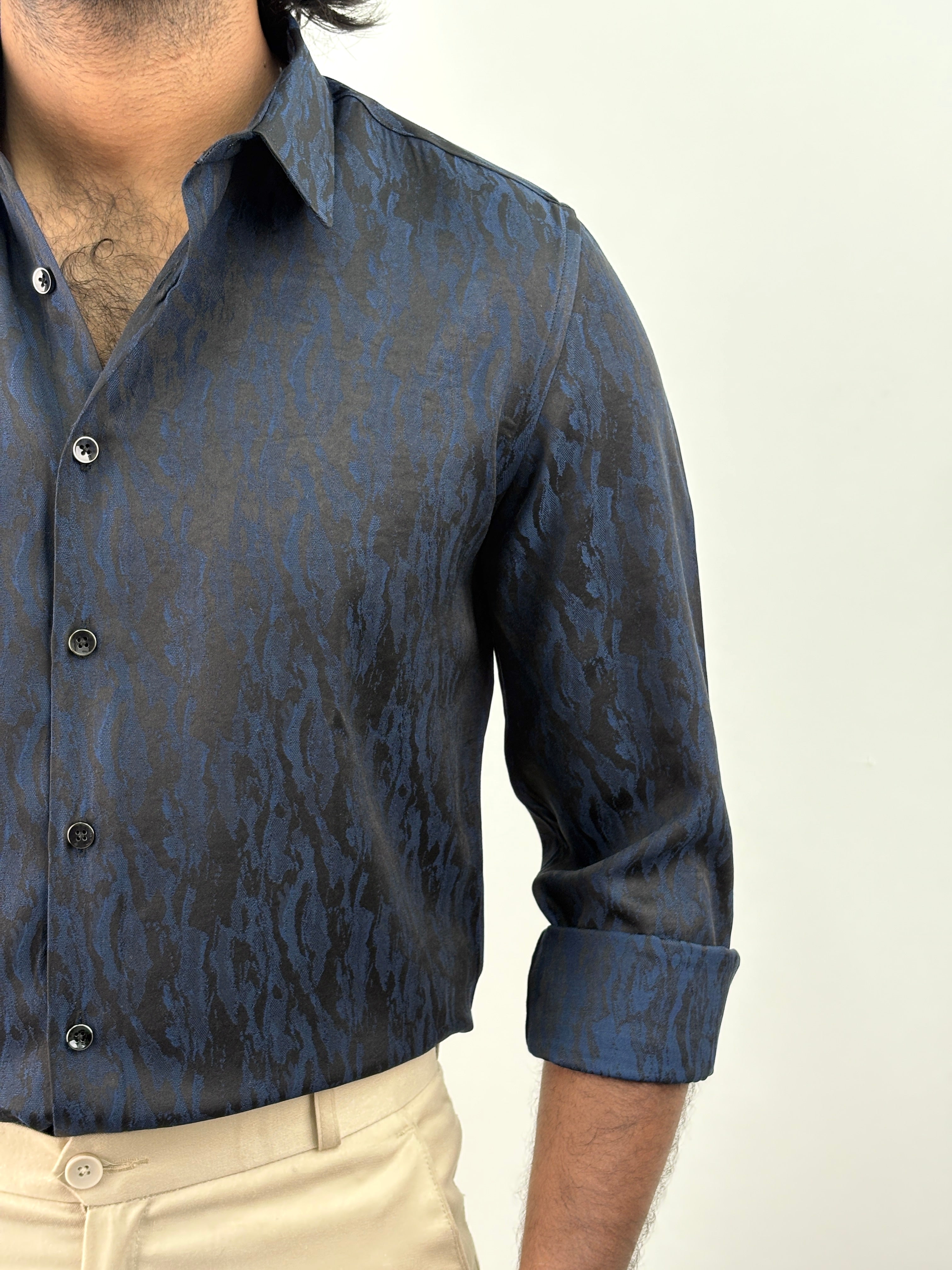 Blue Abstract Designer Shirt