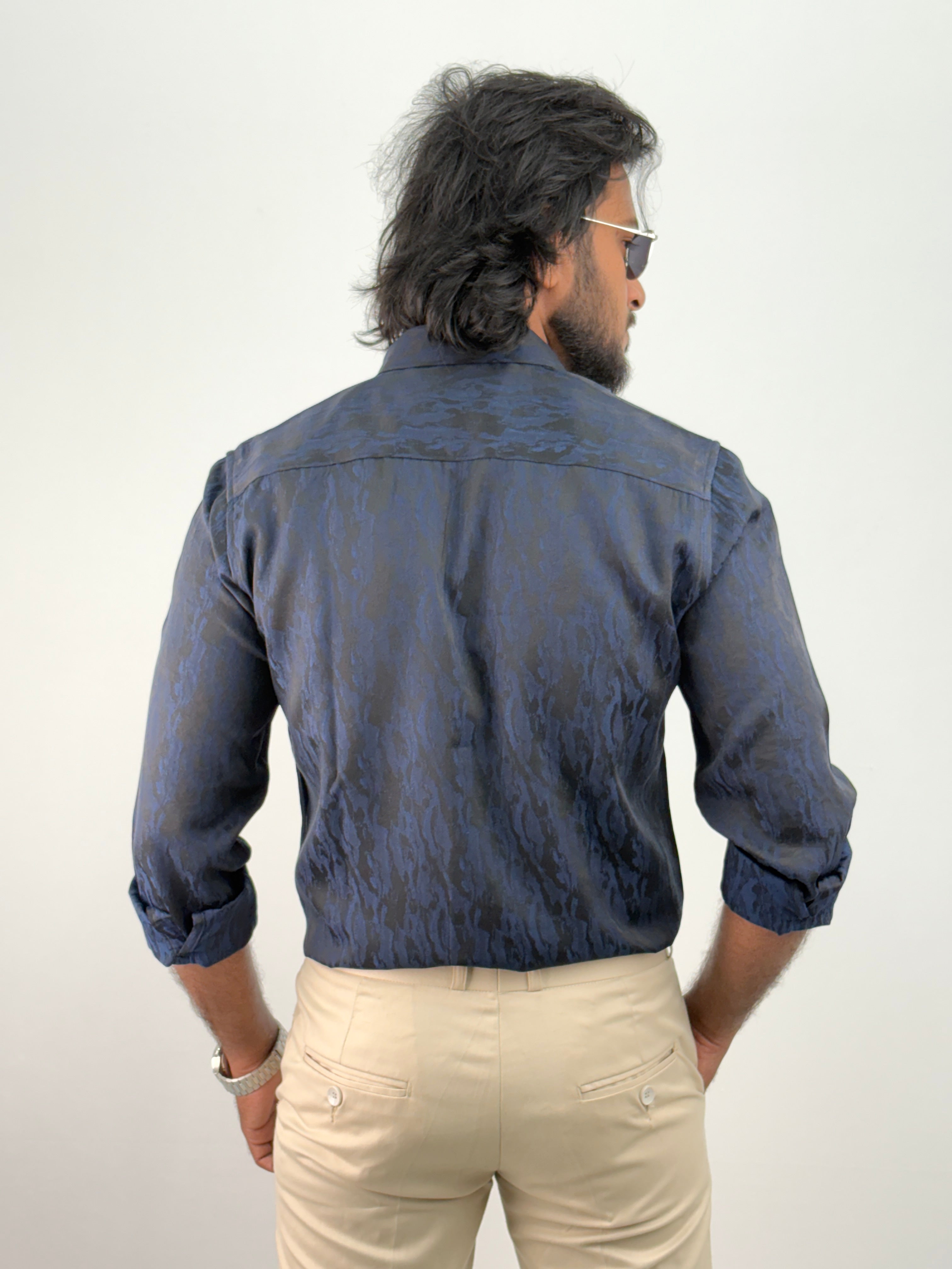 Blue Abstract Designer Shirt