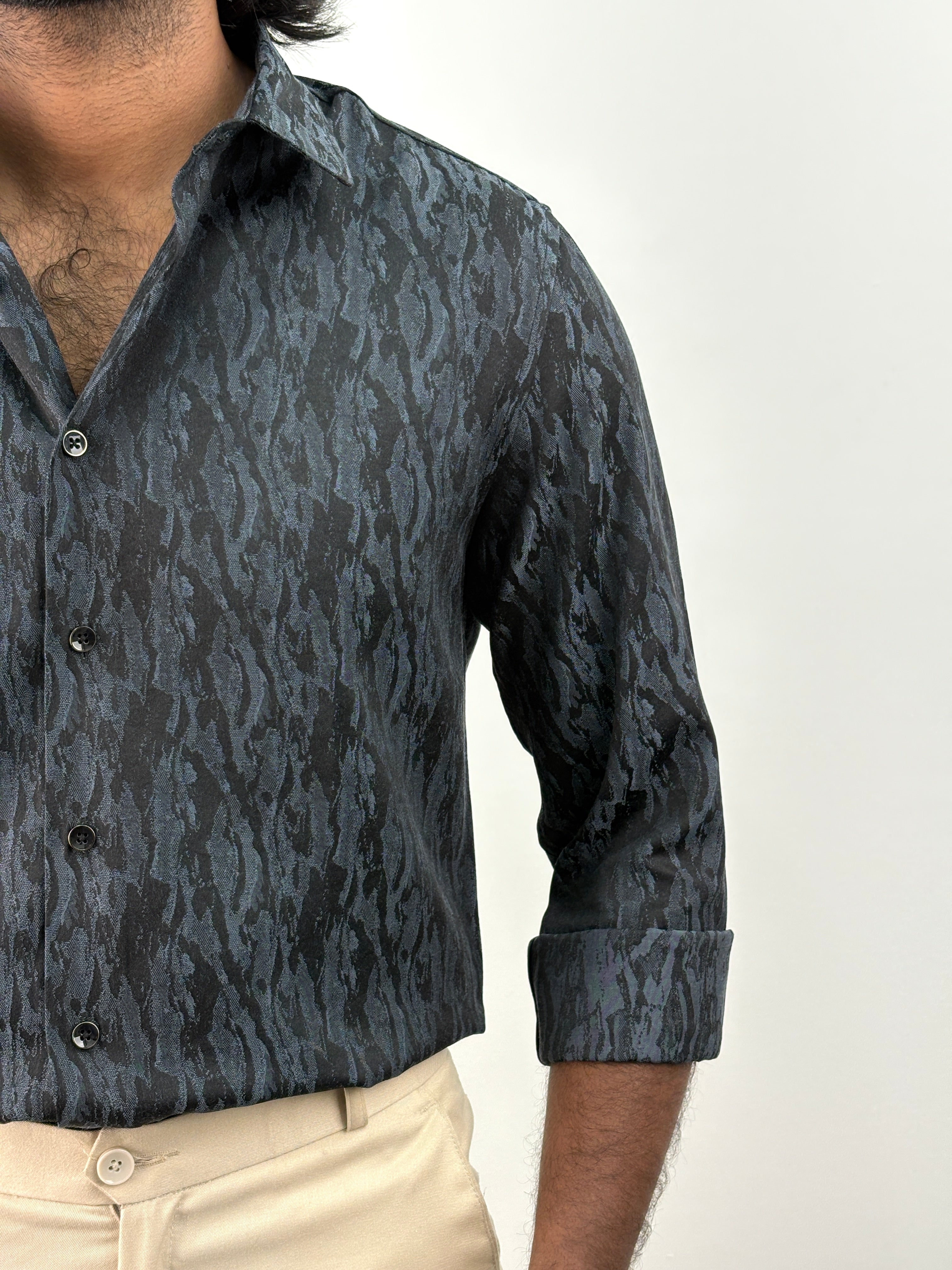 Grey Abstract Designer Shirt