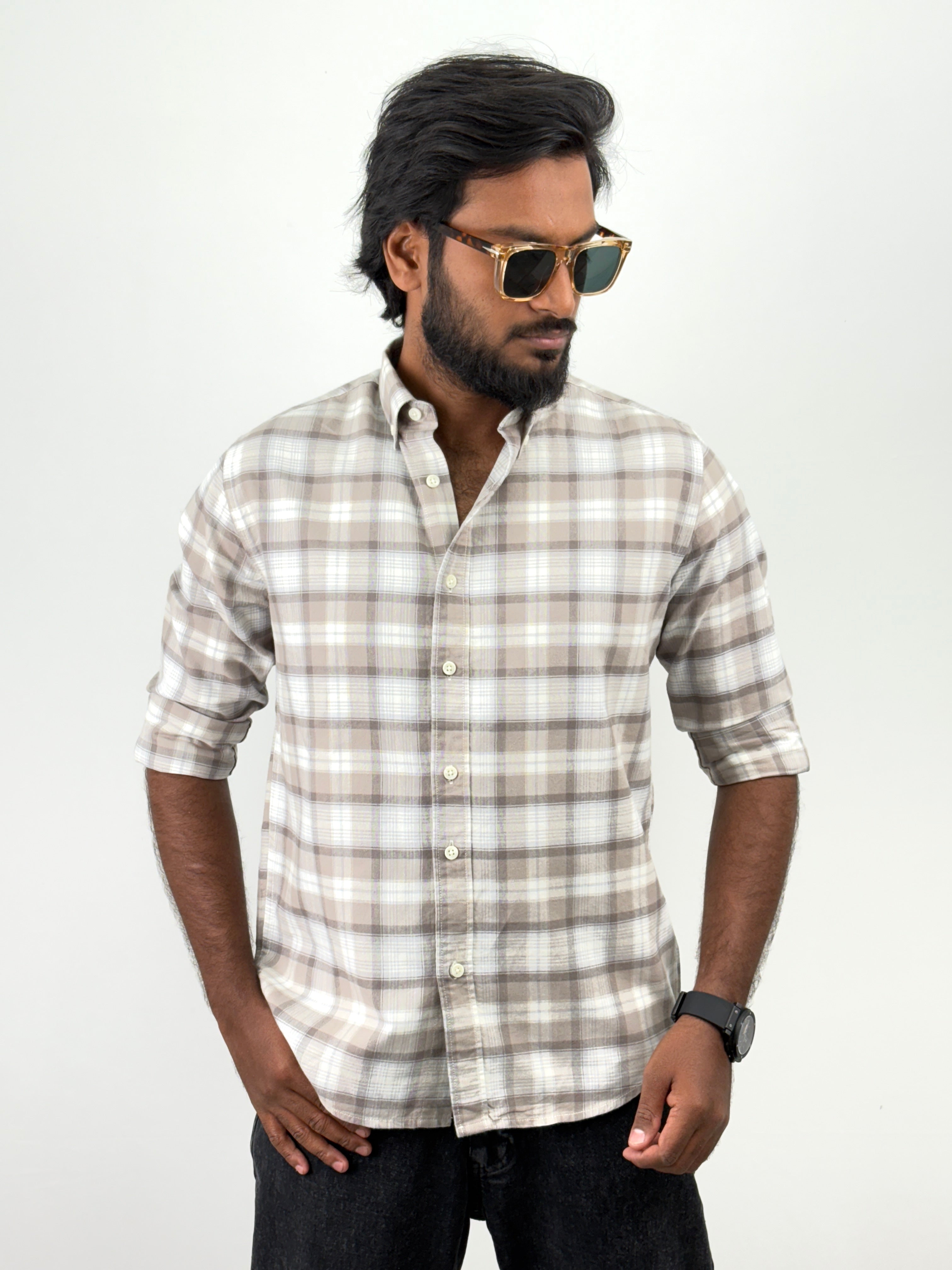 Beige Flannel Shirt