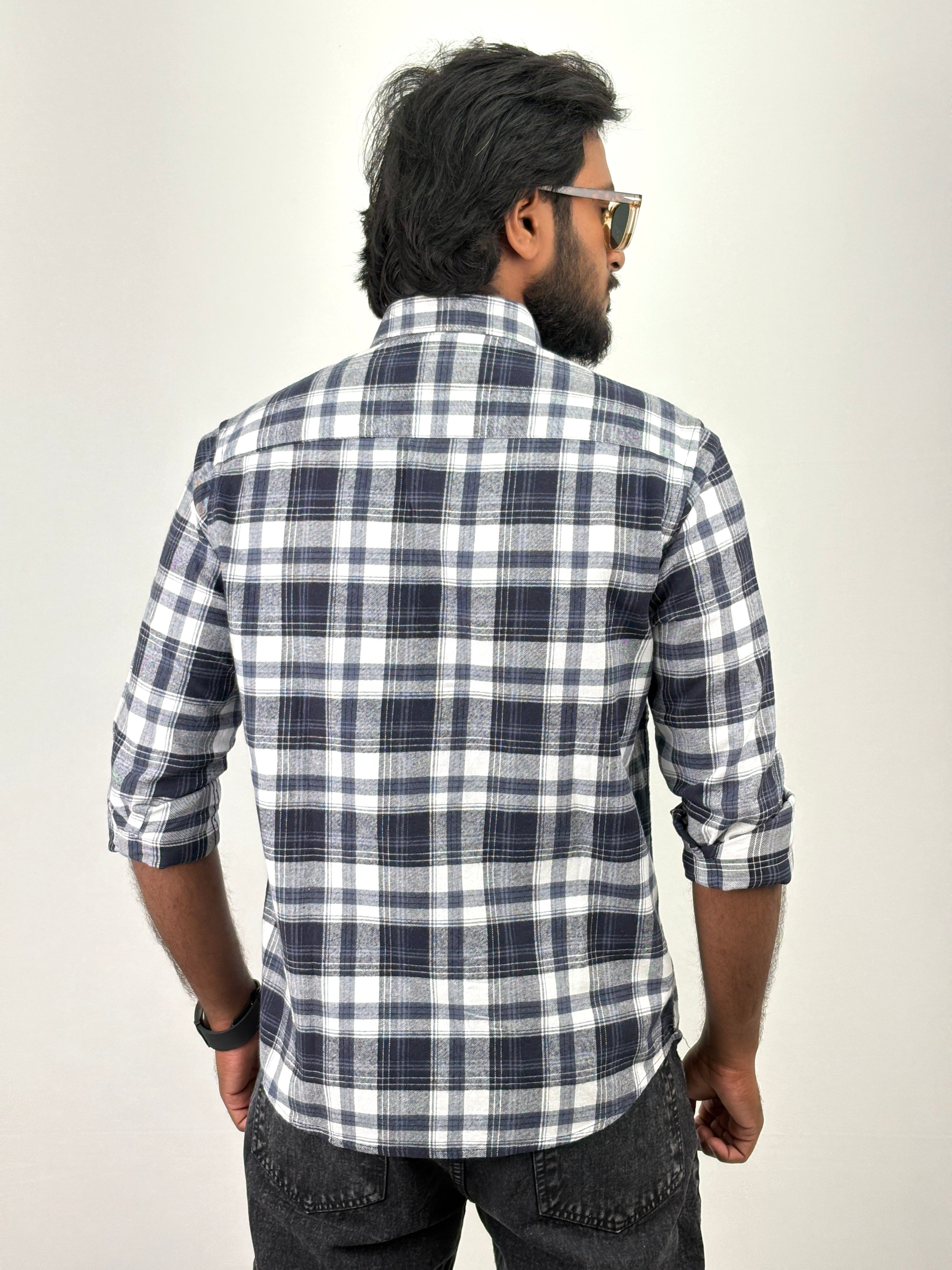 Blue White Flannel Shirt
