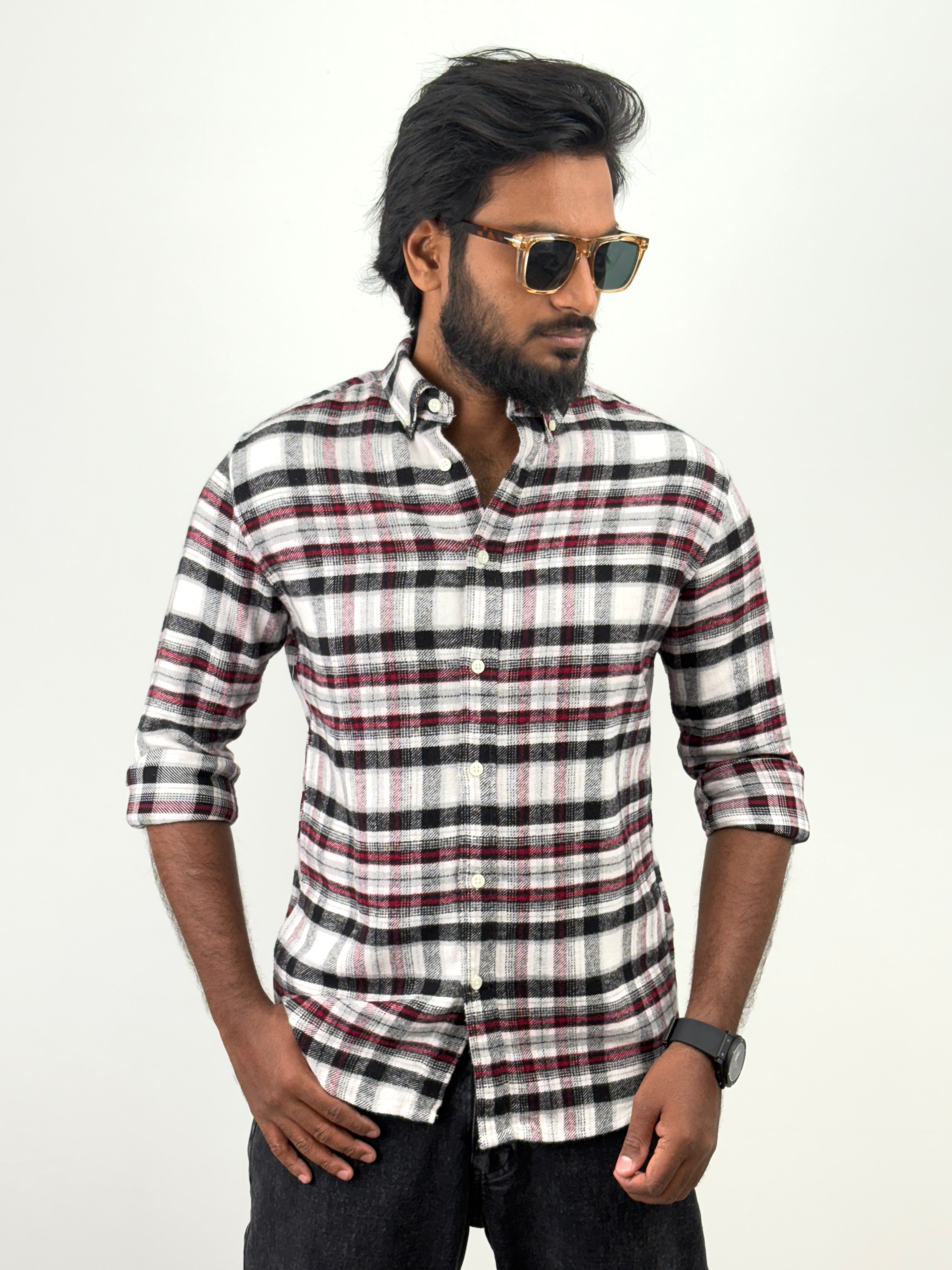 White Red Flannel Shirt
