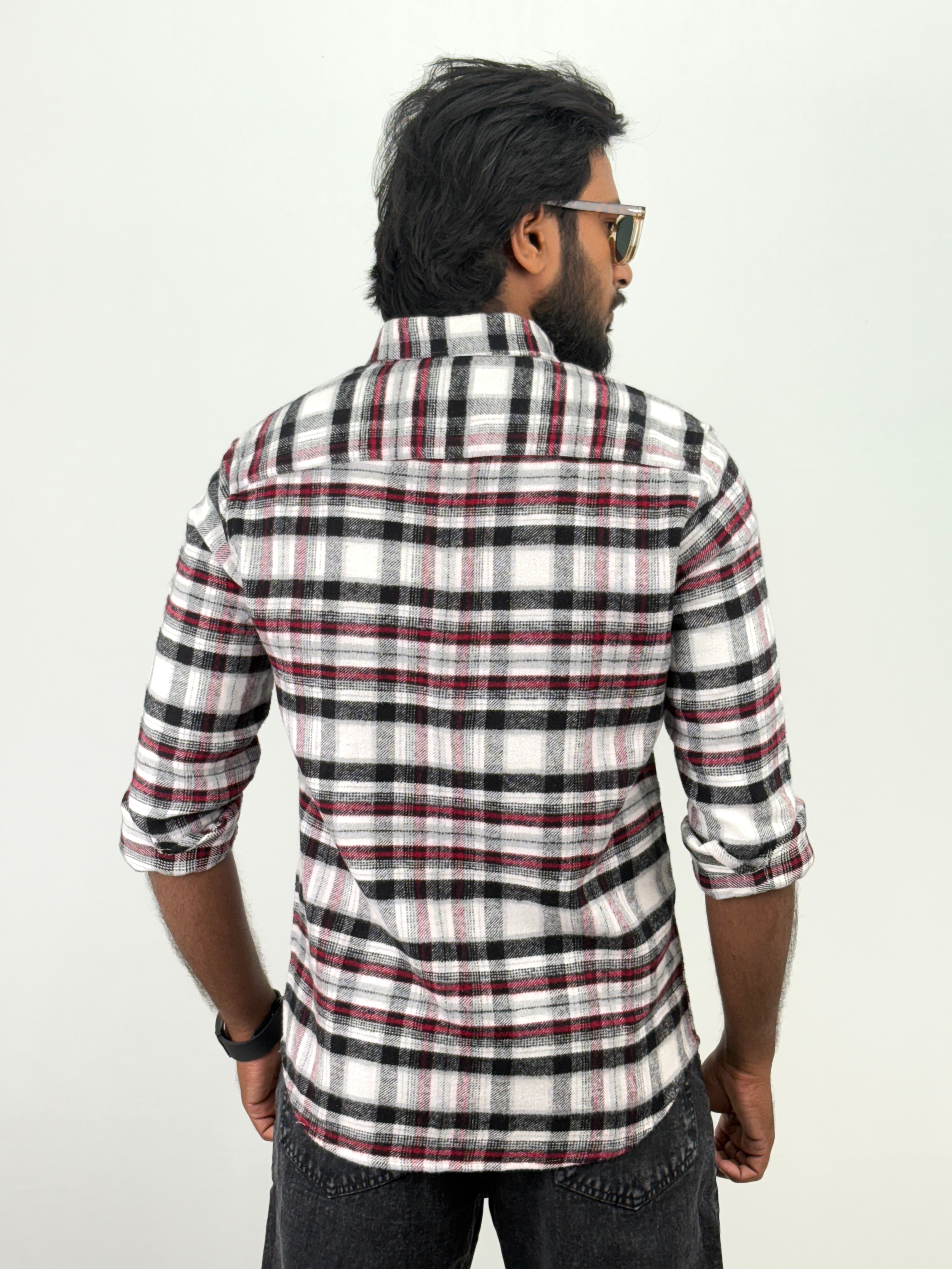 White Red Flannel Shirt