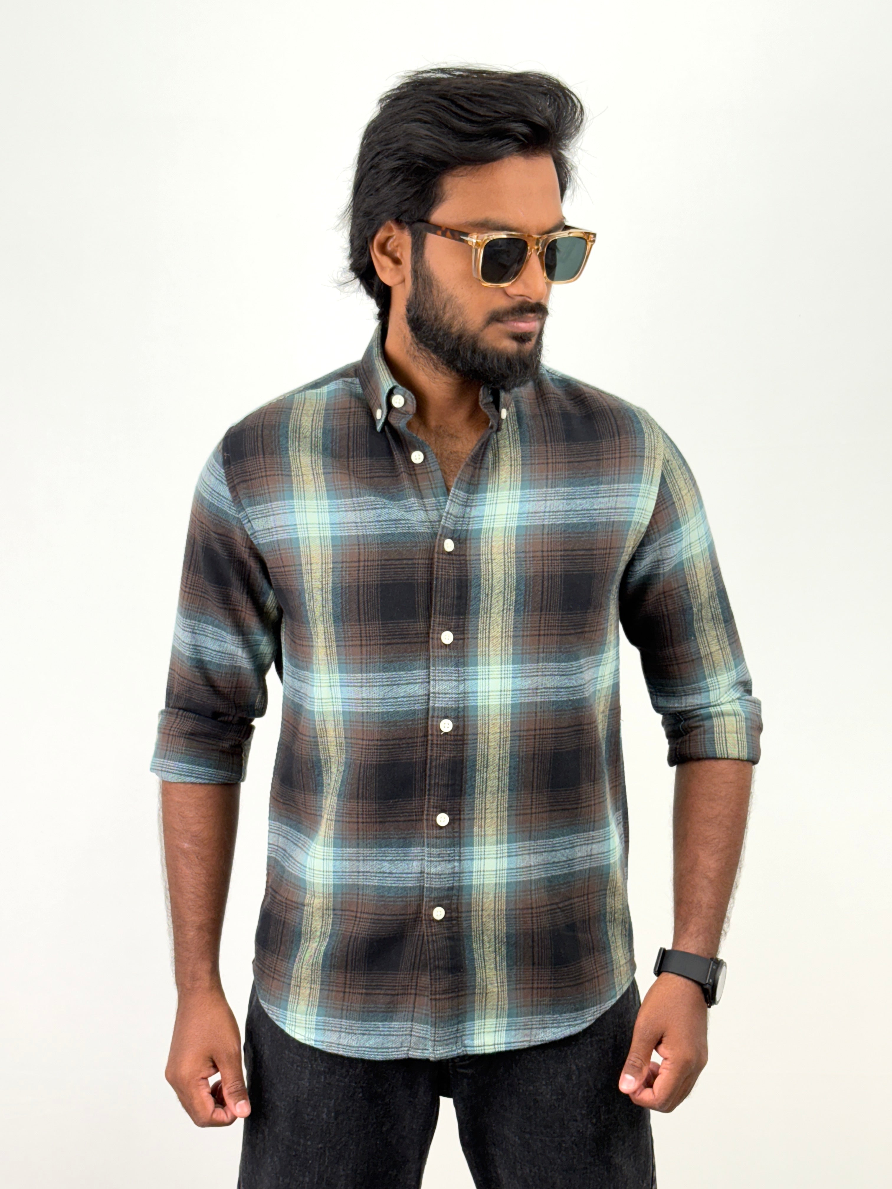 Aqua Green Flannel Shirt