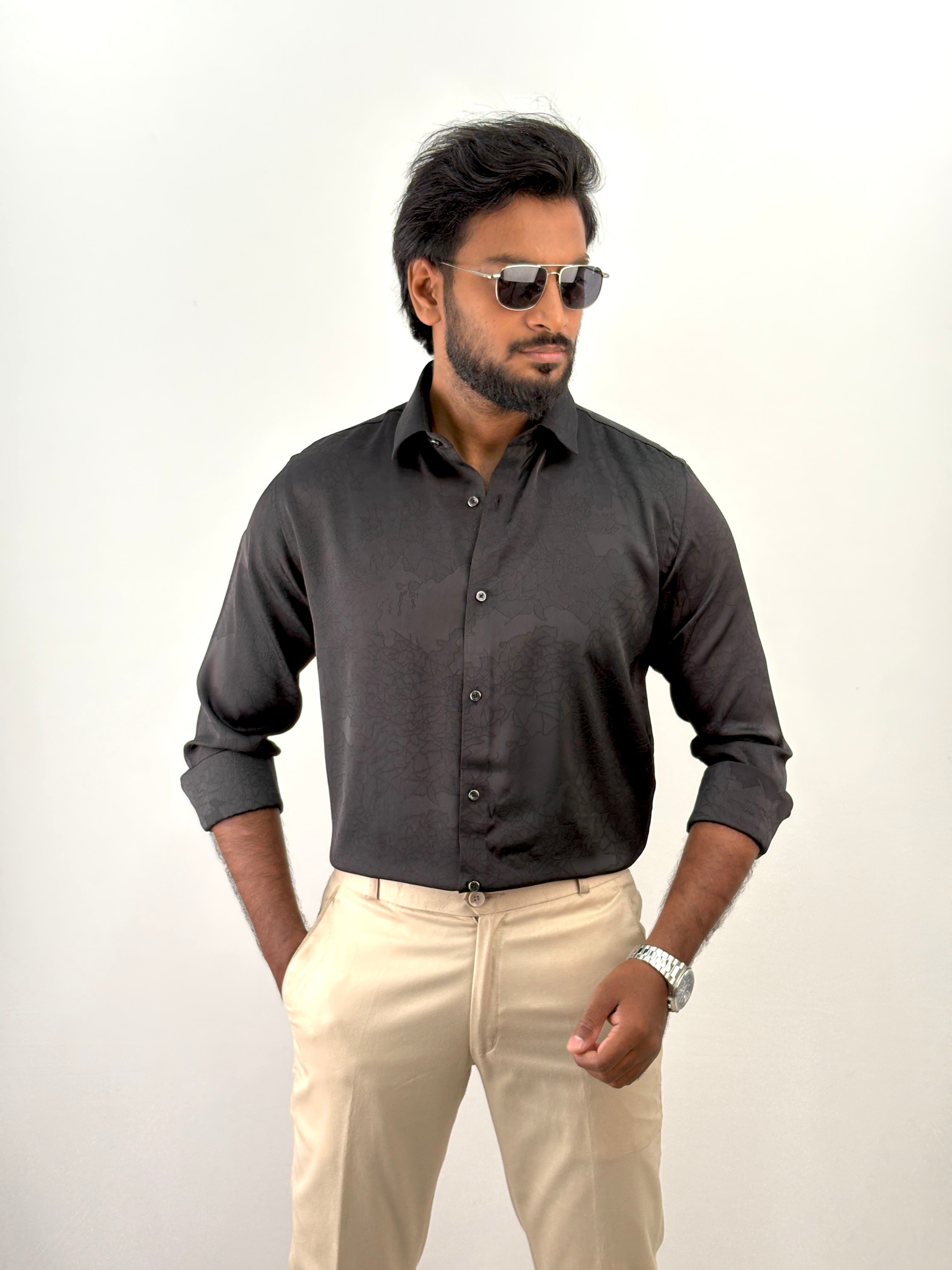Black Jacquard Shirt