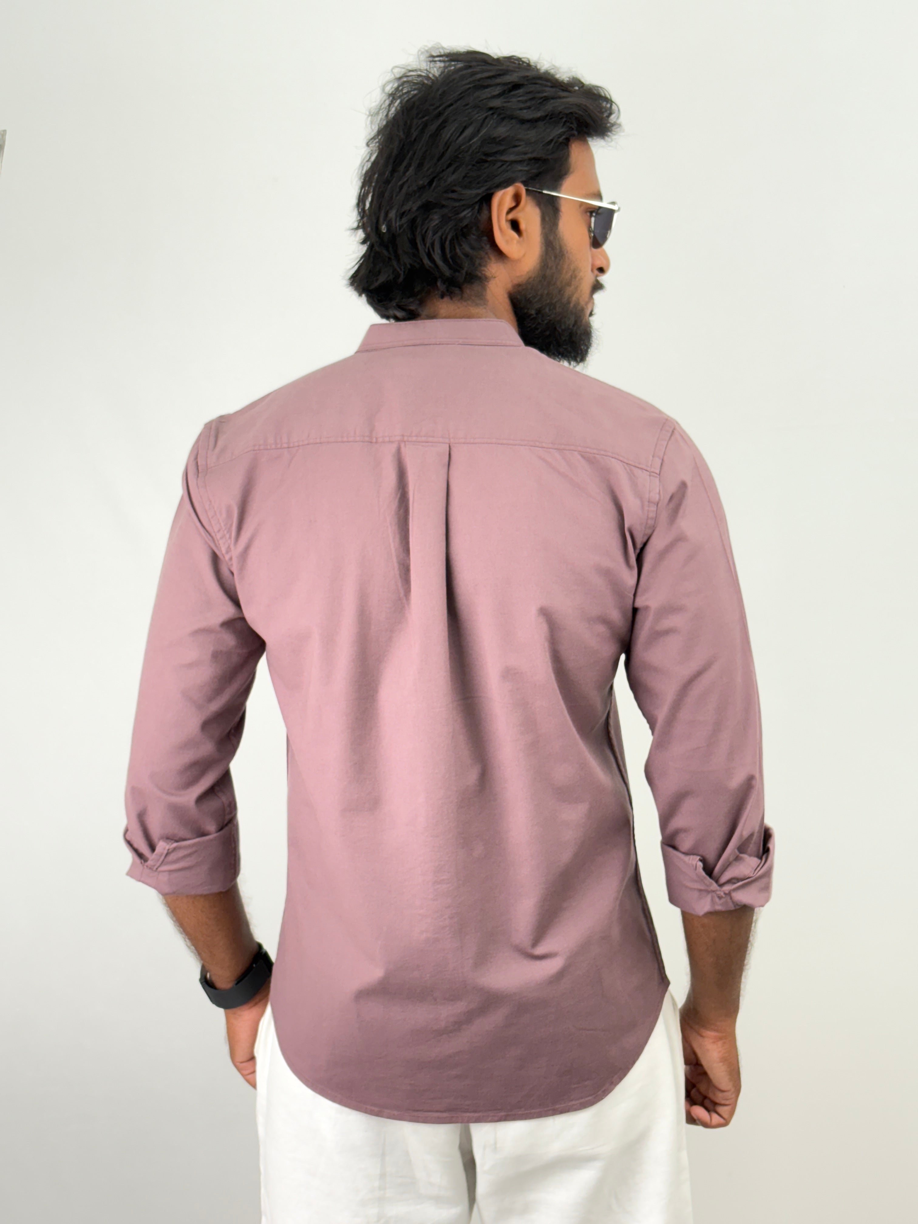 Mauve Mandarin Collar shirt