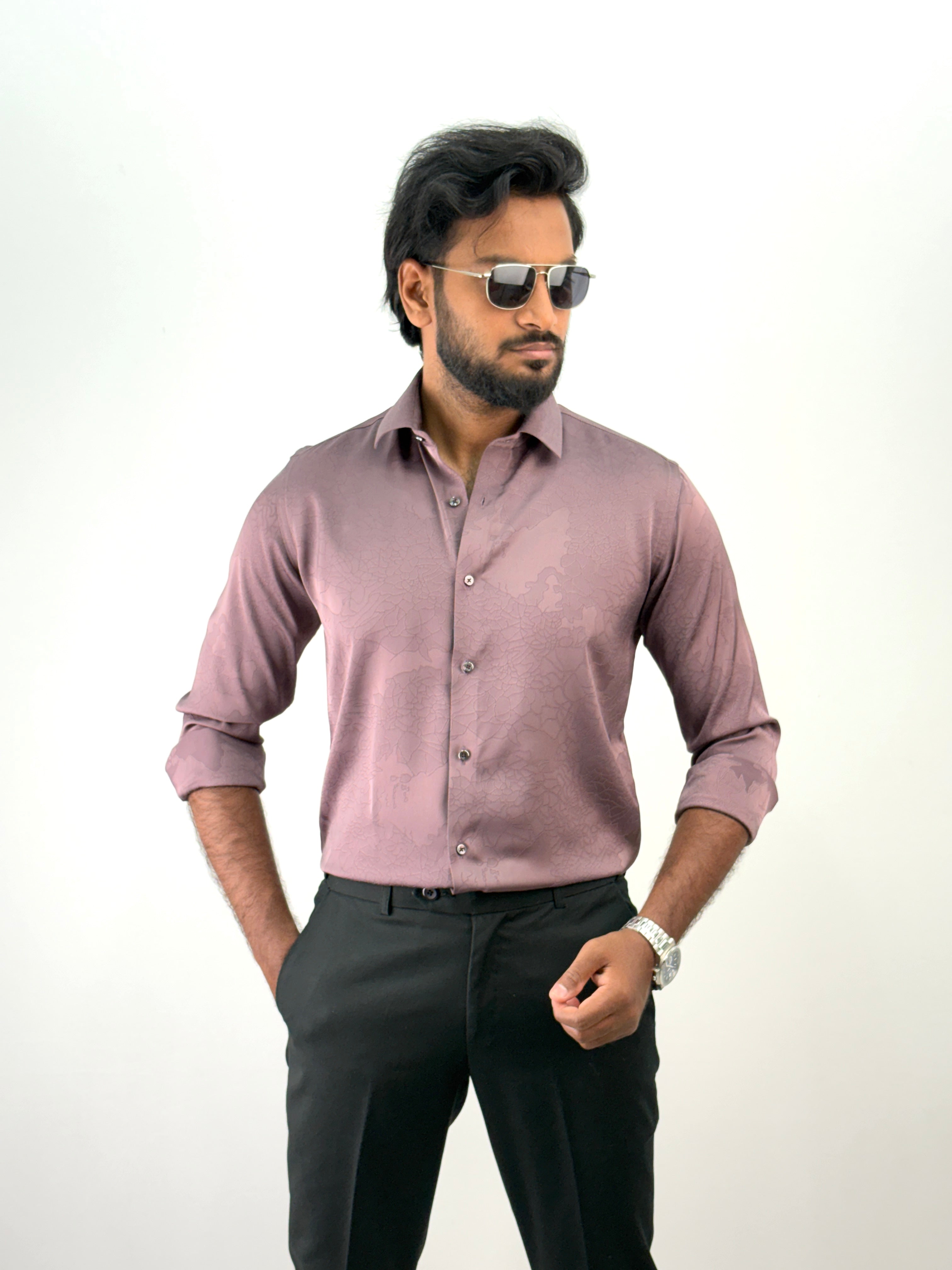 Lavender Jacquard Shirt