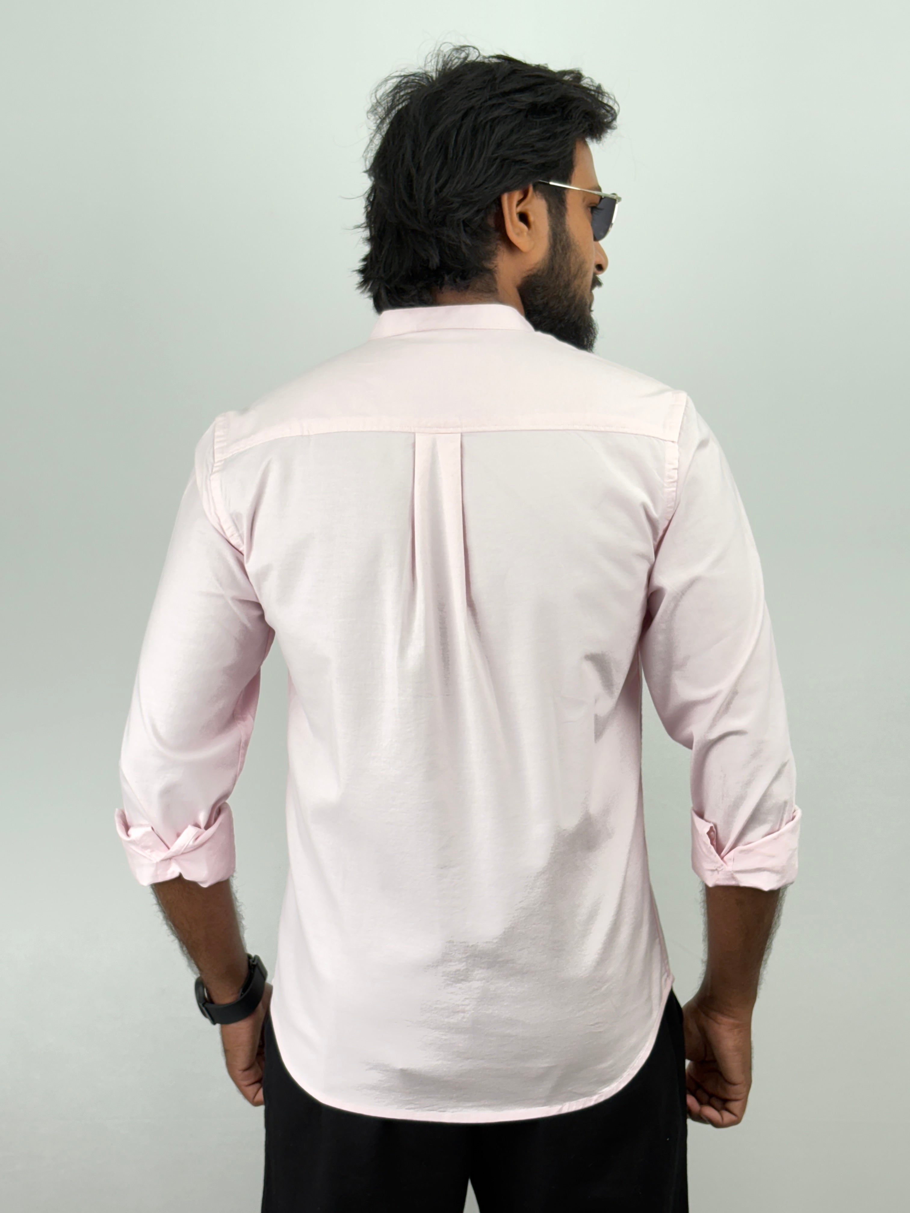 Light Pink Mandarin Collar shirt