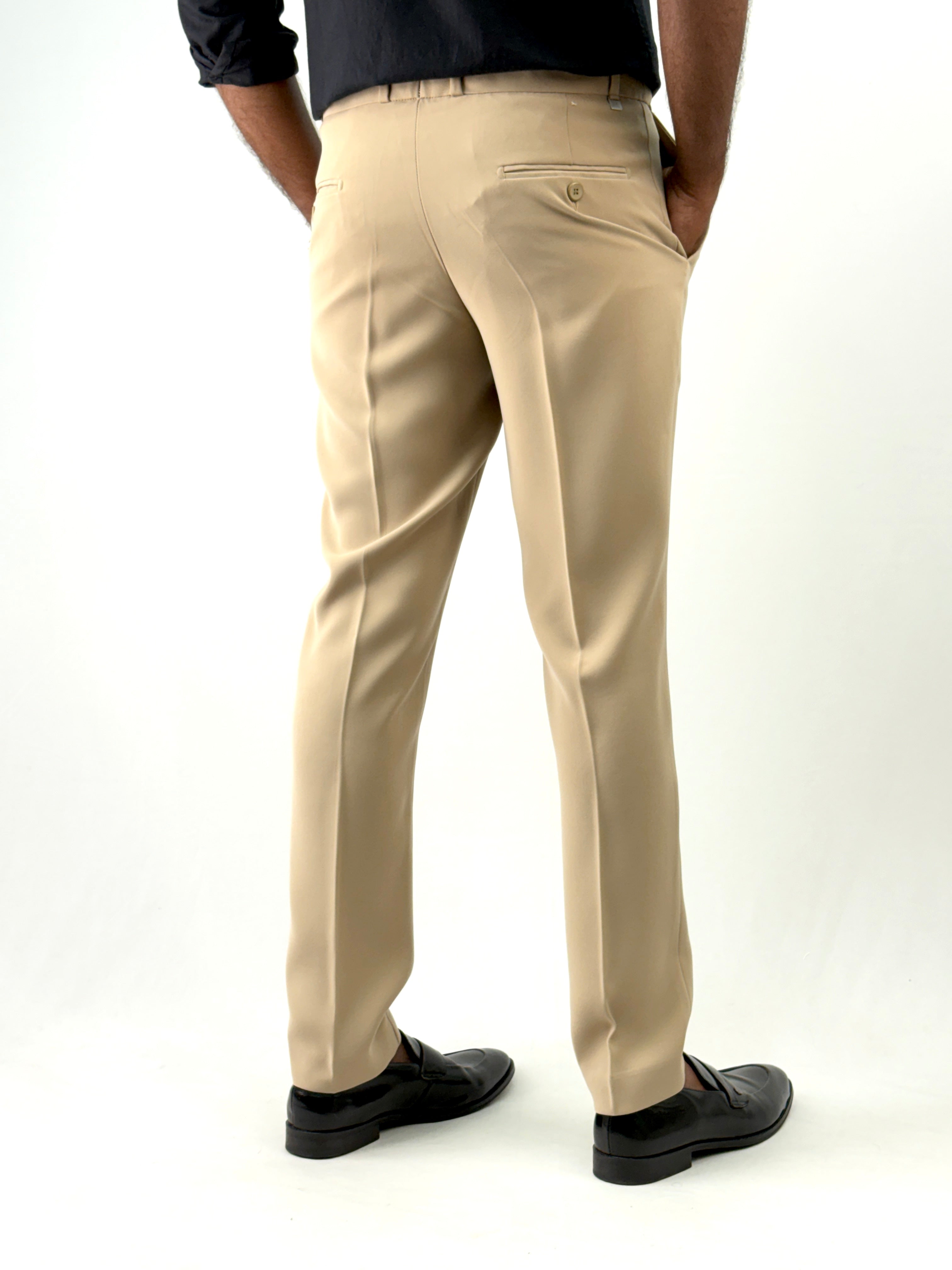 Beige IMP Flexible Waist Formal Pant