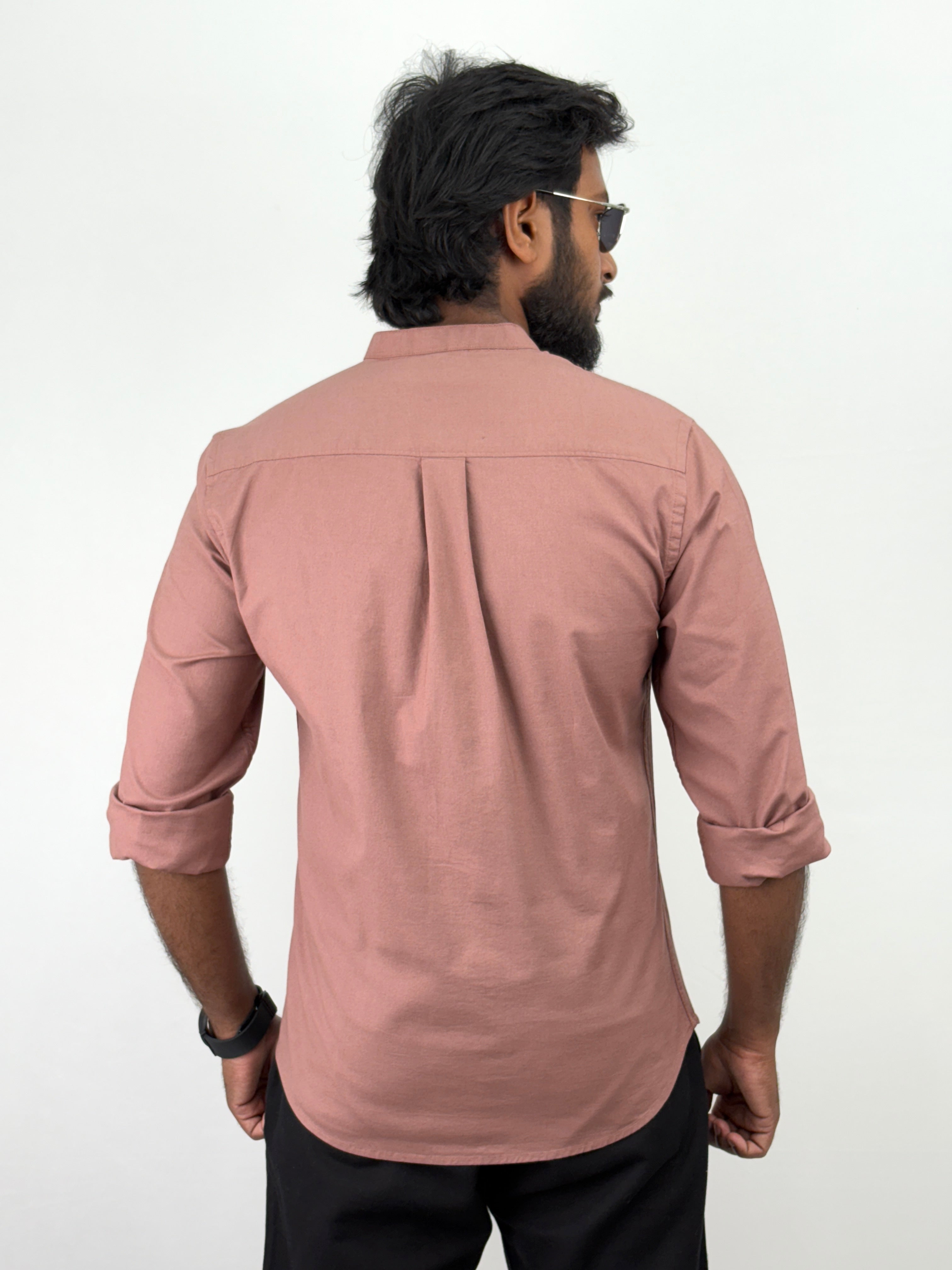 Light Brown Mandarin Collar shirt