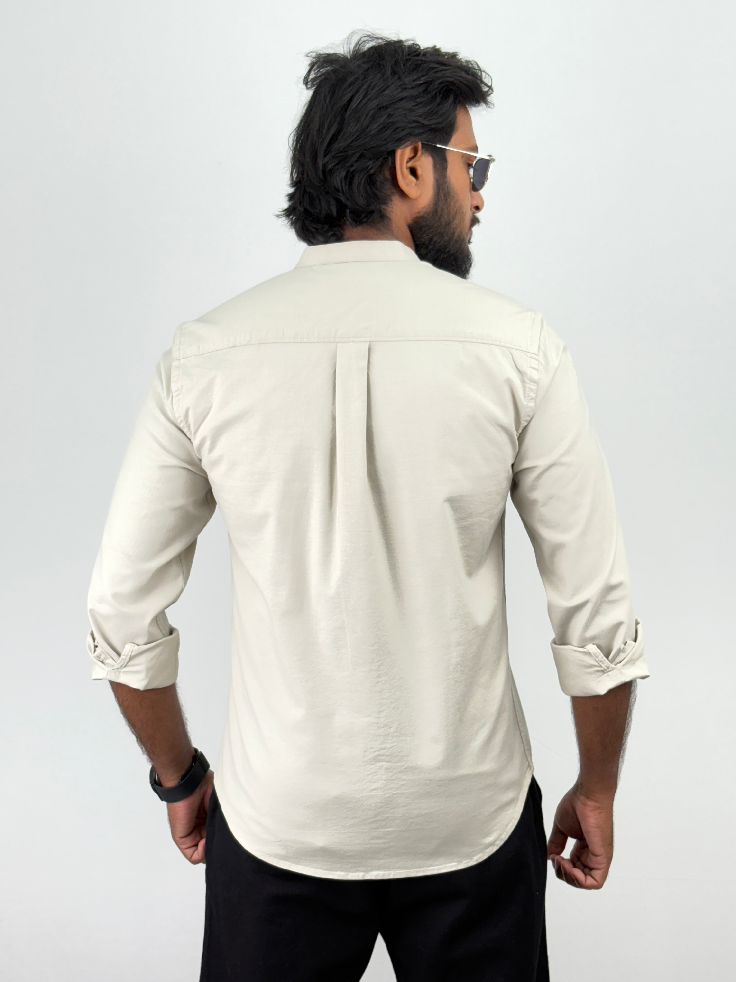 Light Grey Mandarin Collar shirt