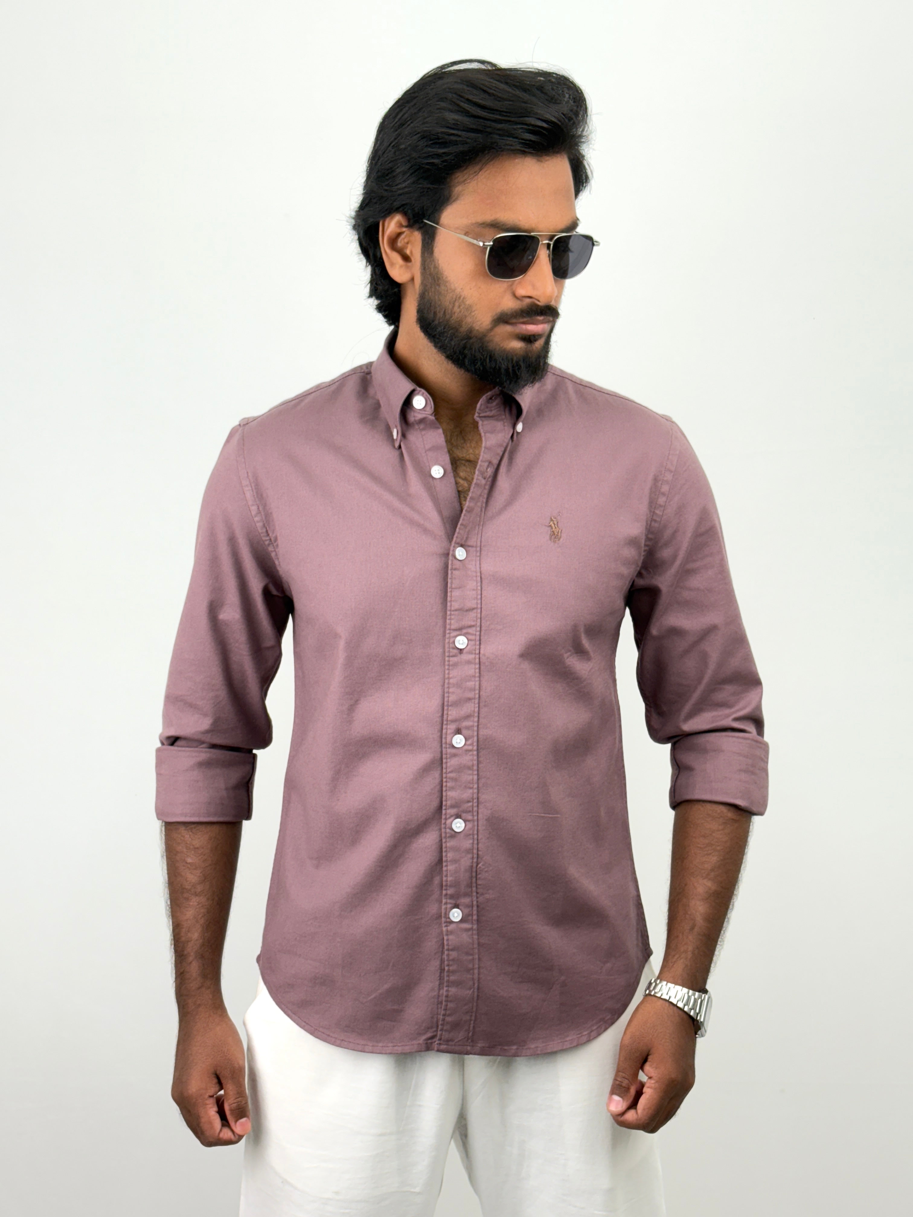 Mauve Oxford Plain Shirt