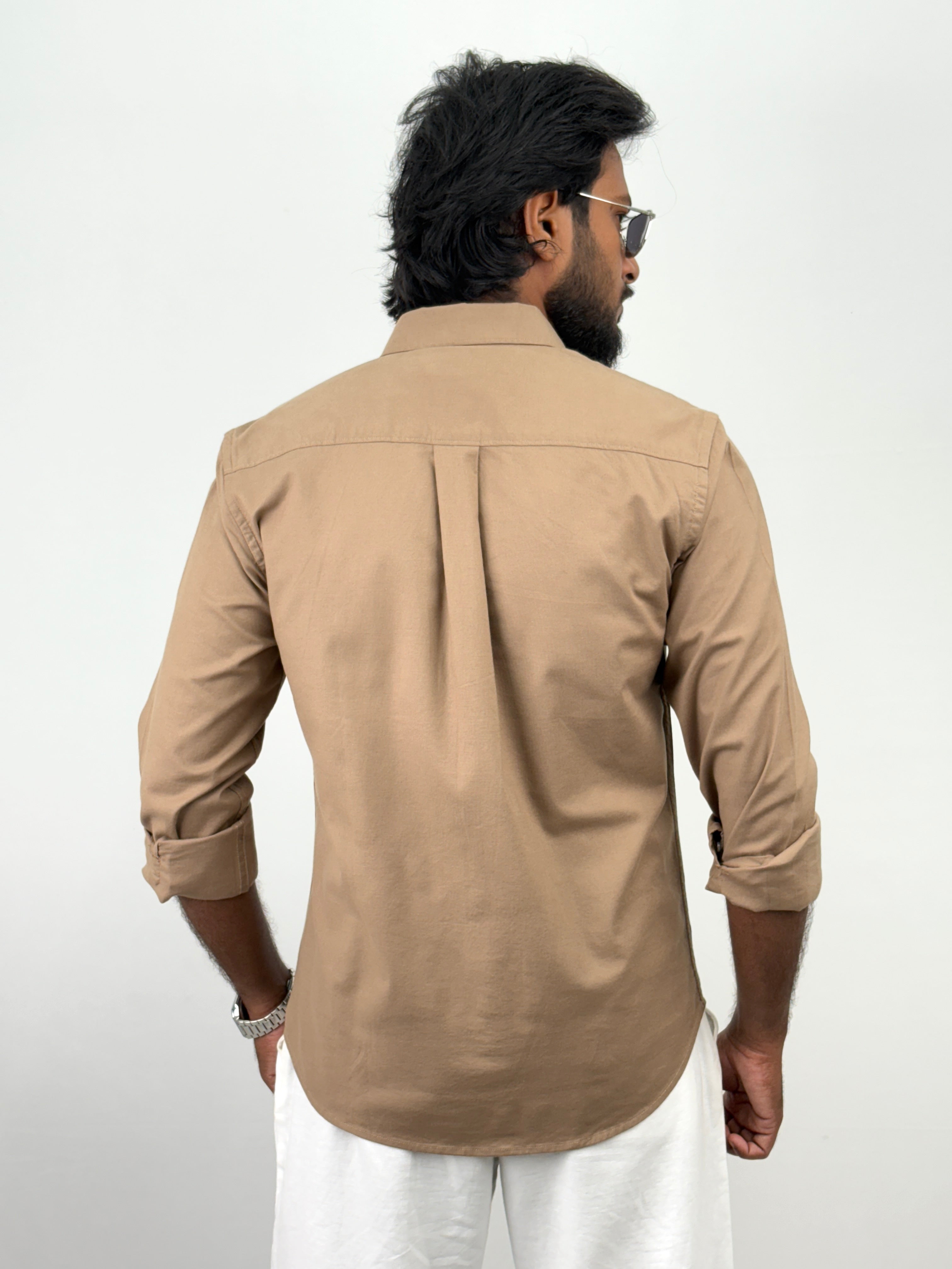 Khaki Oxford Plain Shirt