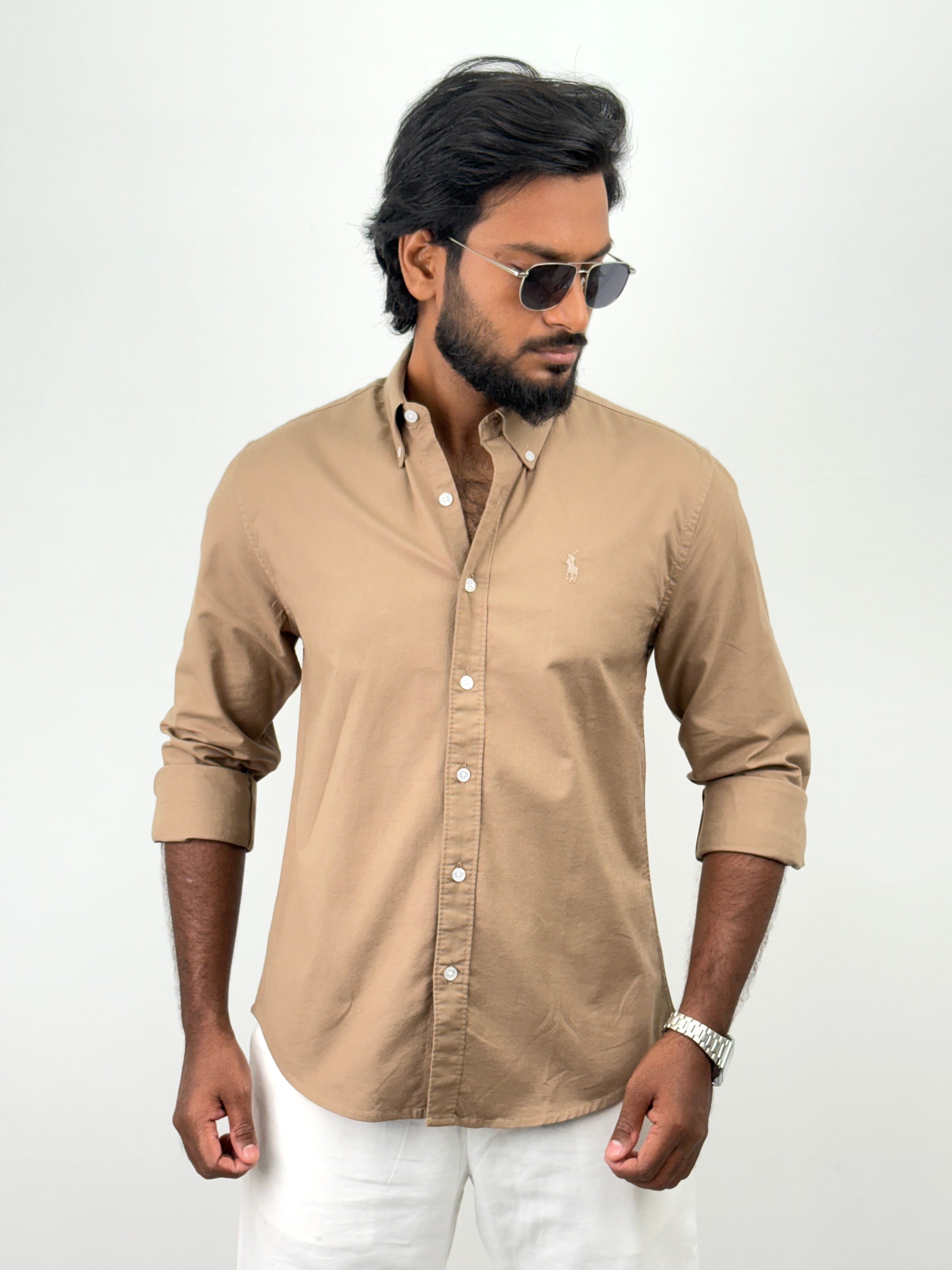 Khaki Oxford Plain Shirt