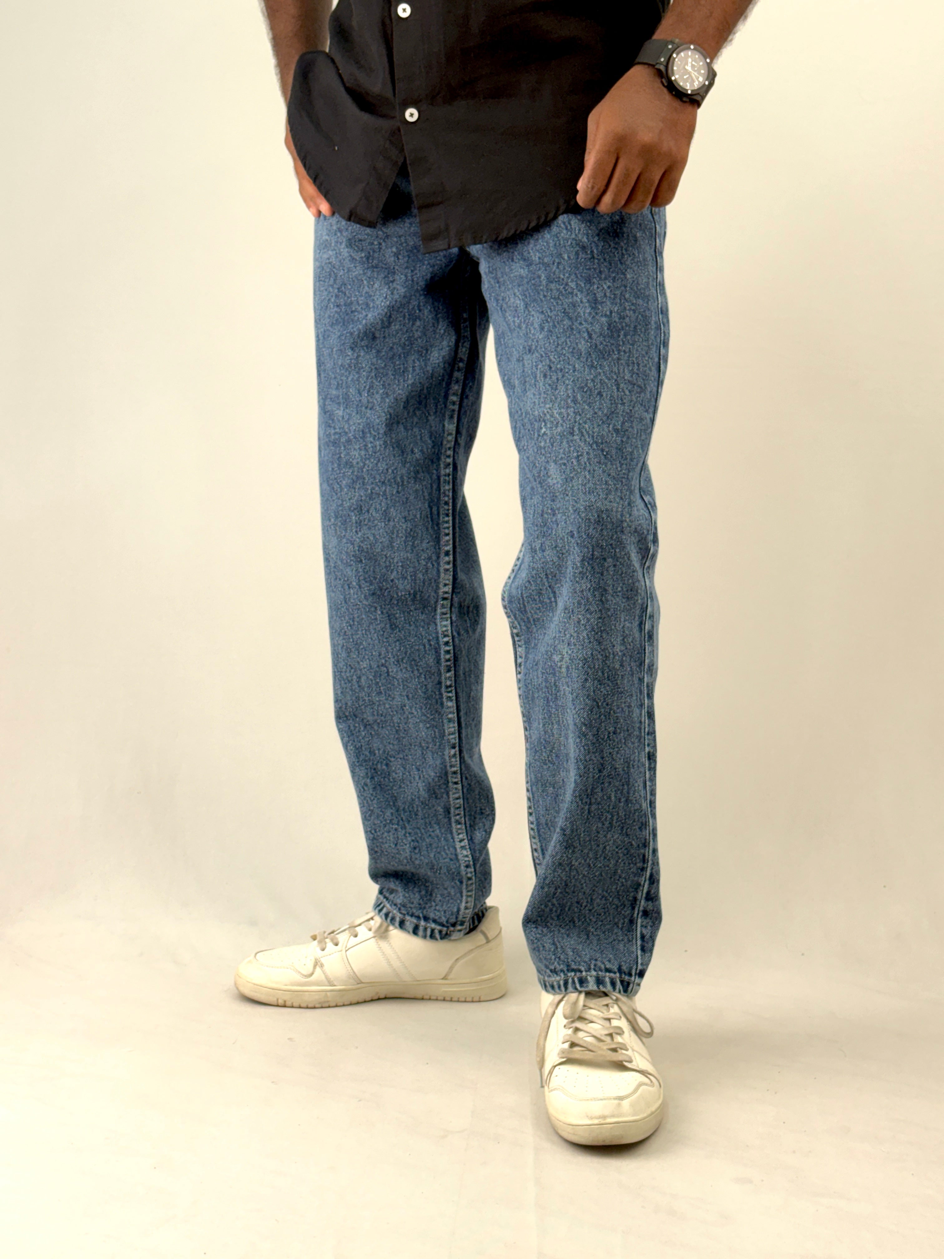Blue Acid Wash Semi Baggy Jean