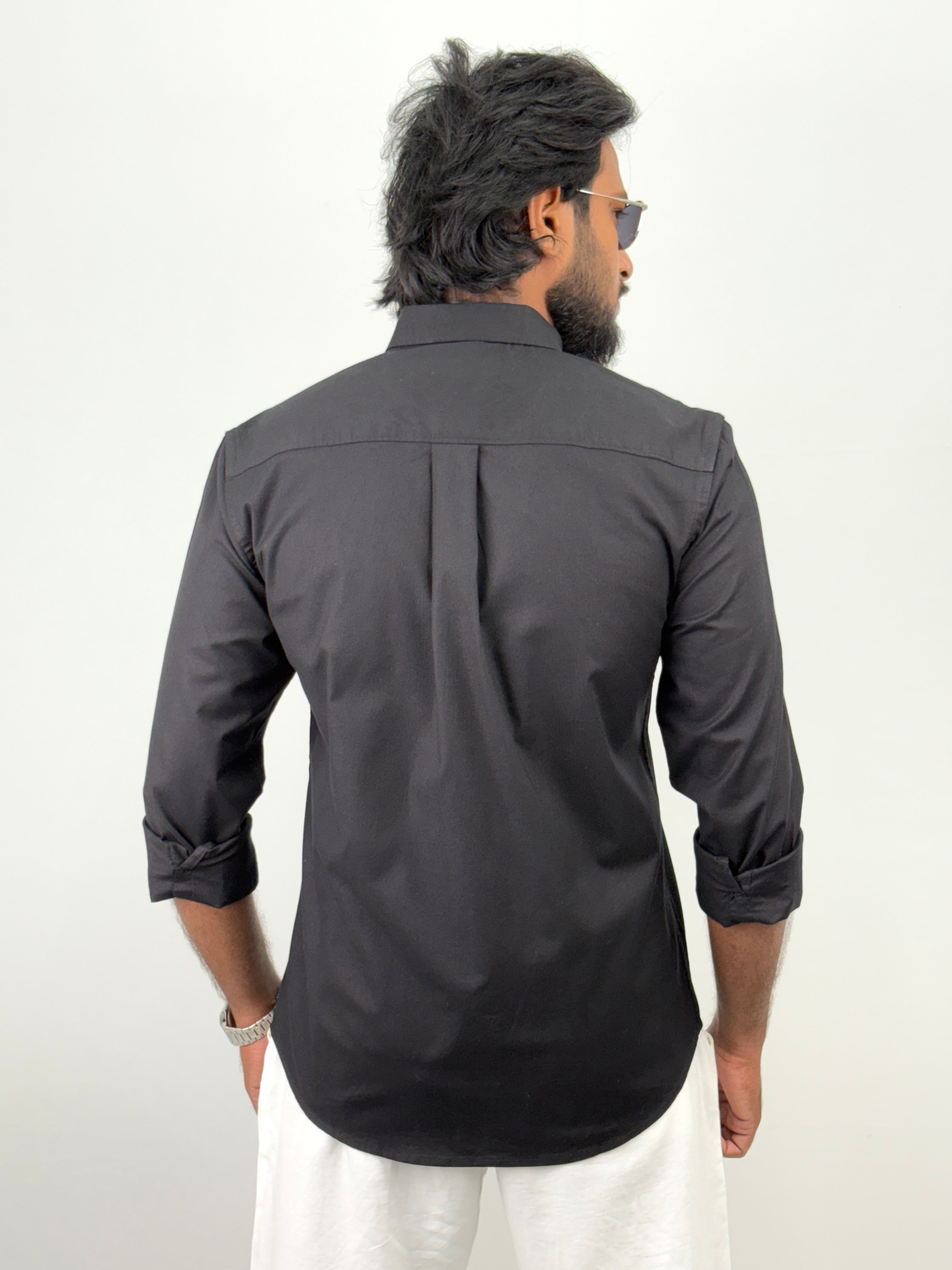 Black Oxford Plain Shirt