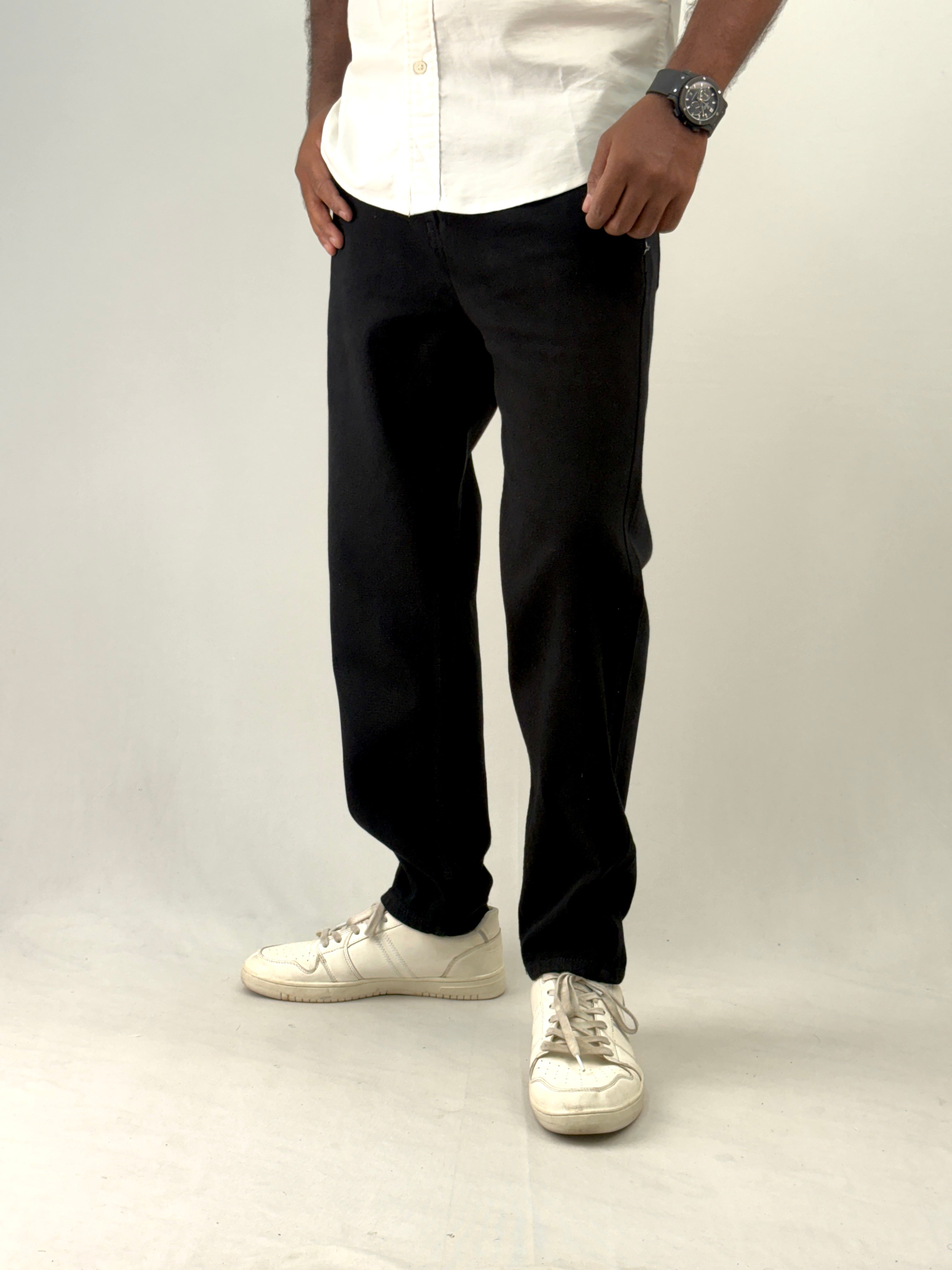 Black Semi Baggy Jean