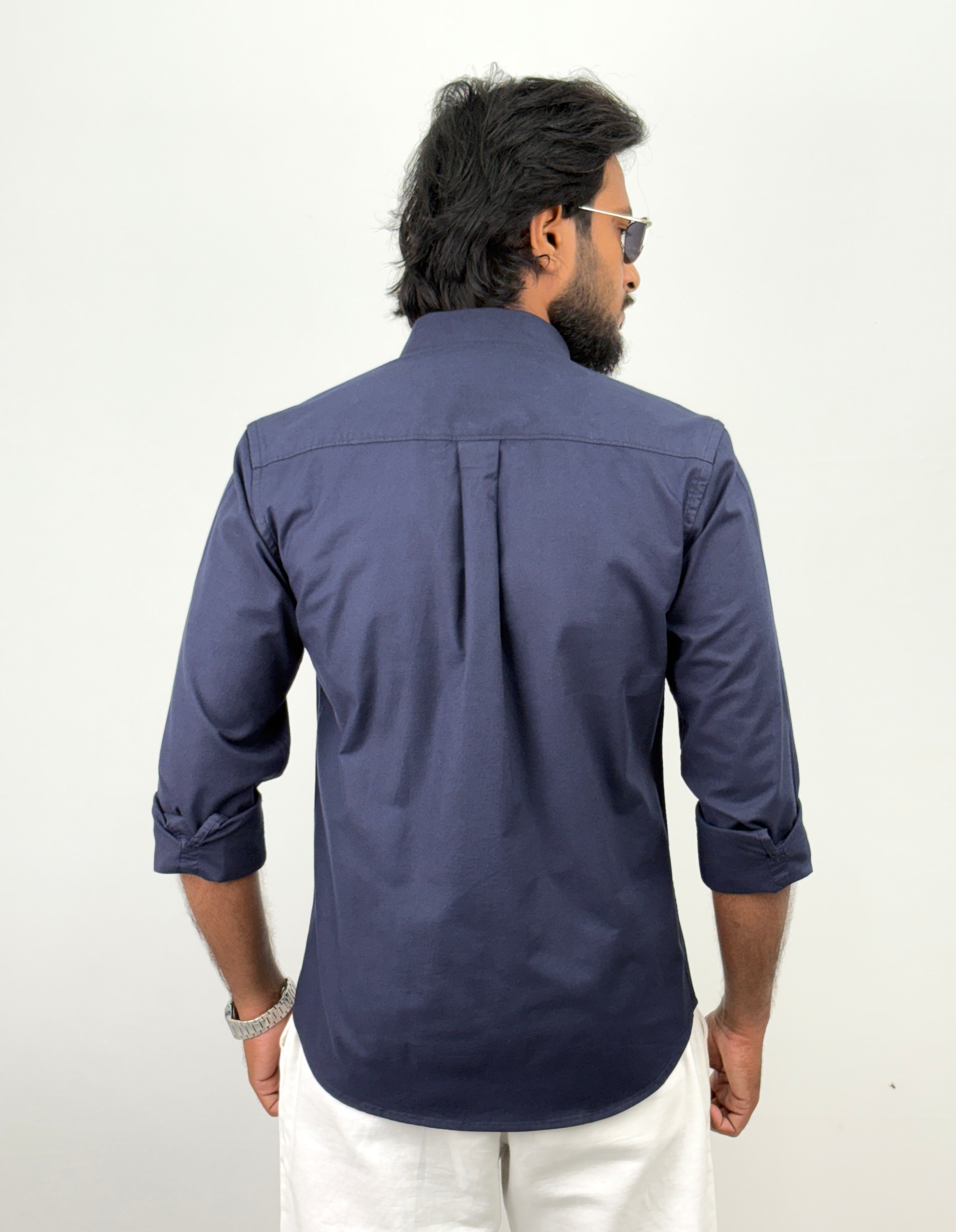 Navy Oxford Plain Shirt