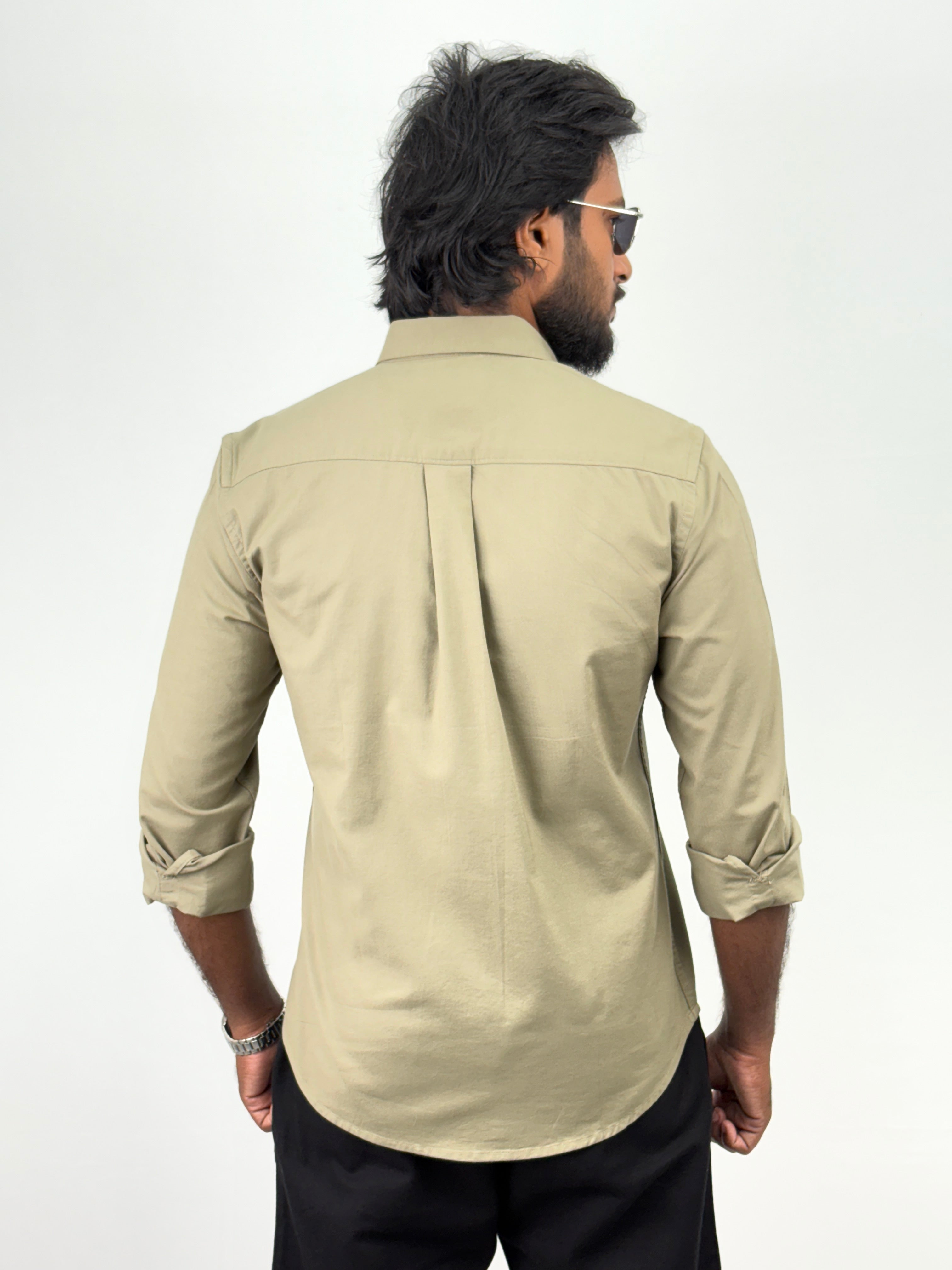 Light Olive Oxford Plain Shirt