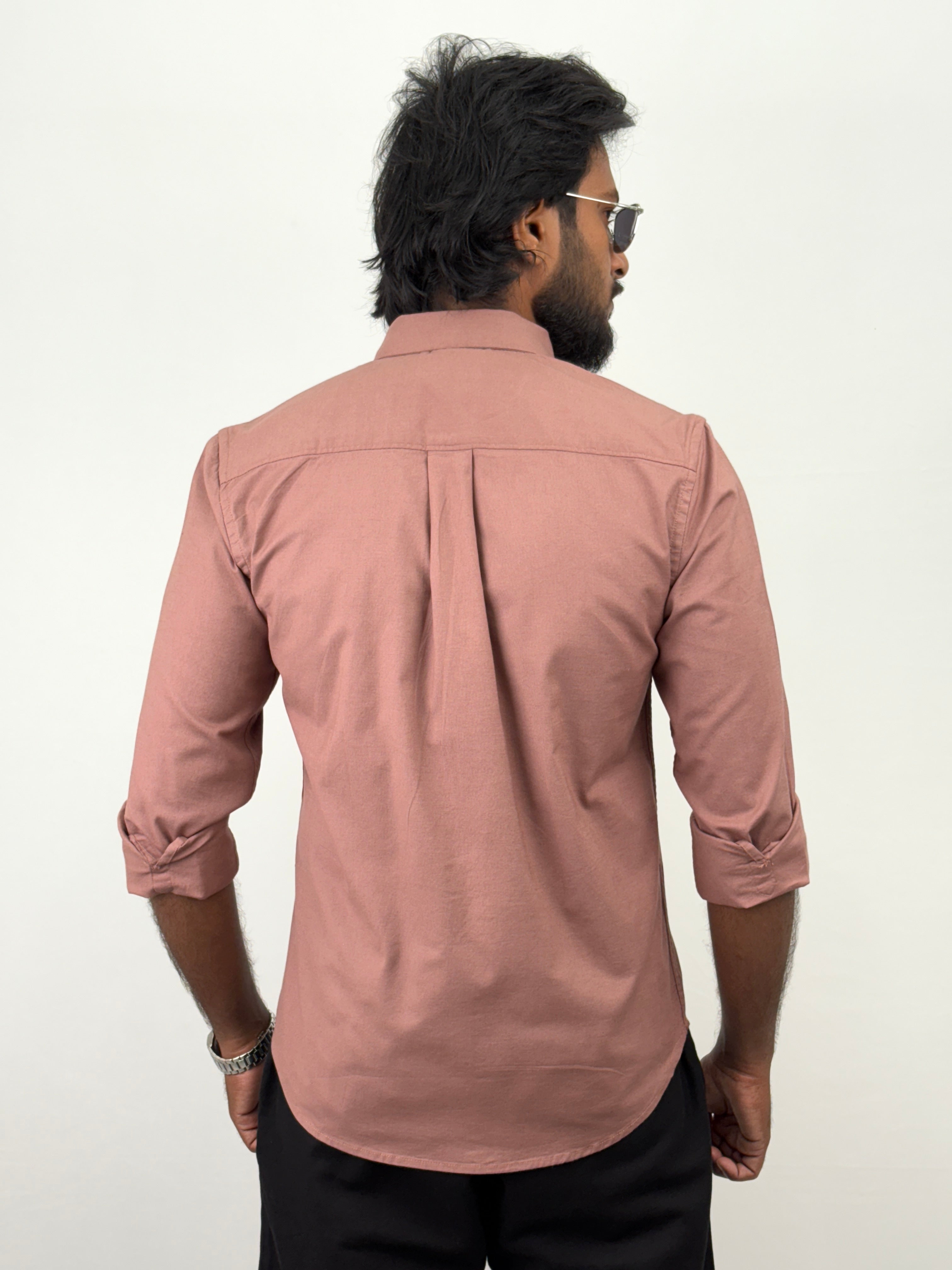 Peach Oxford Plain Shirt