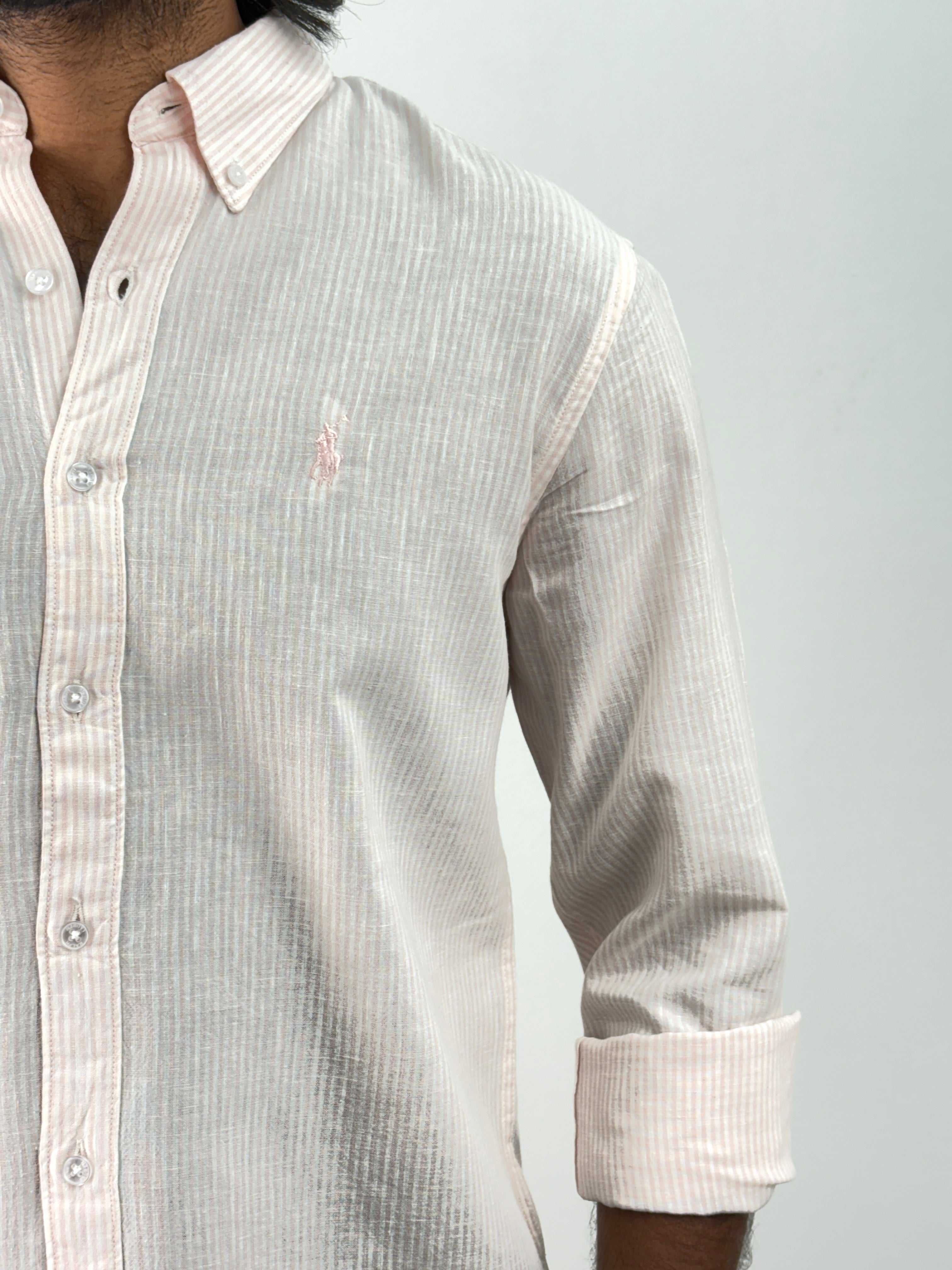 Cherry Linen Stripe Shirt