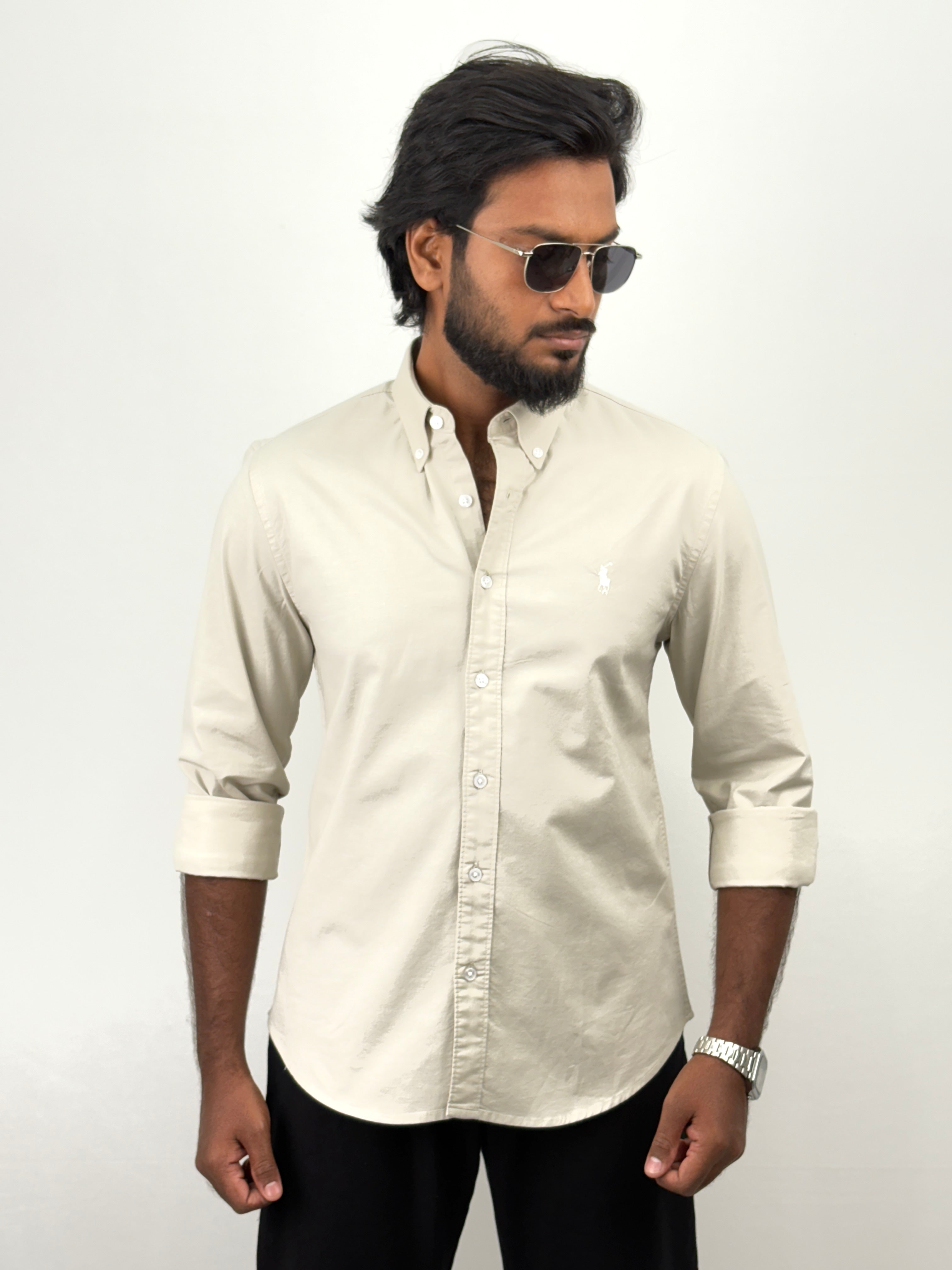 Light Grey Oxford Plain Shirt