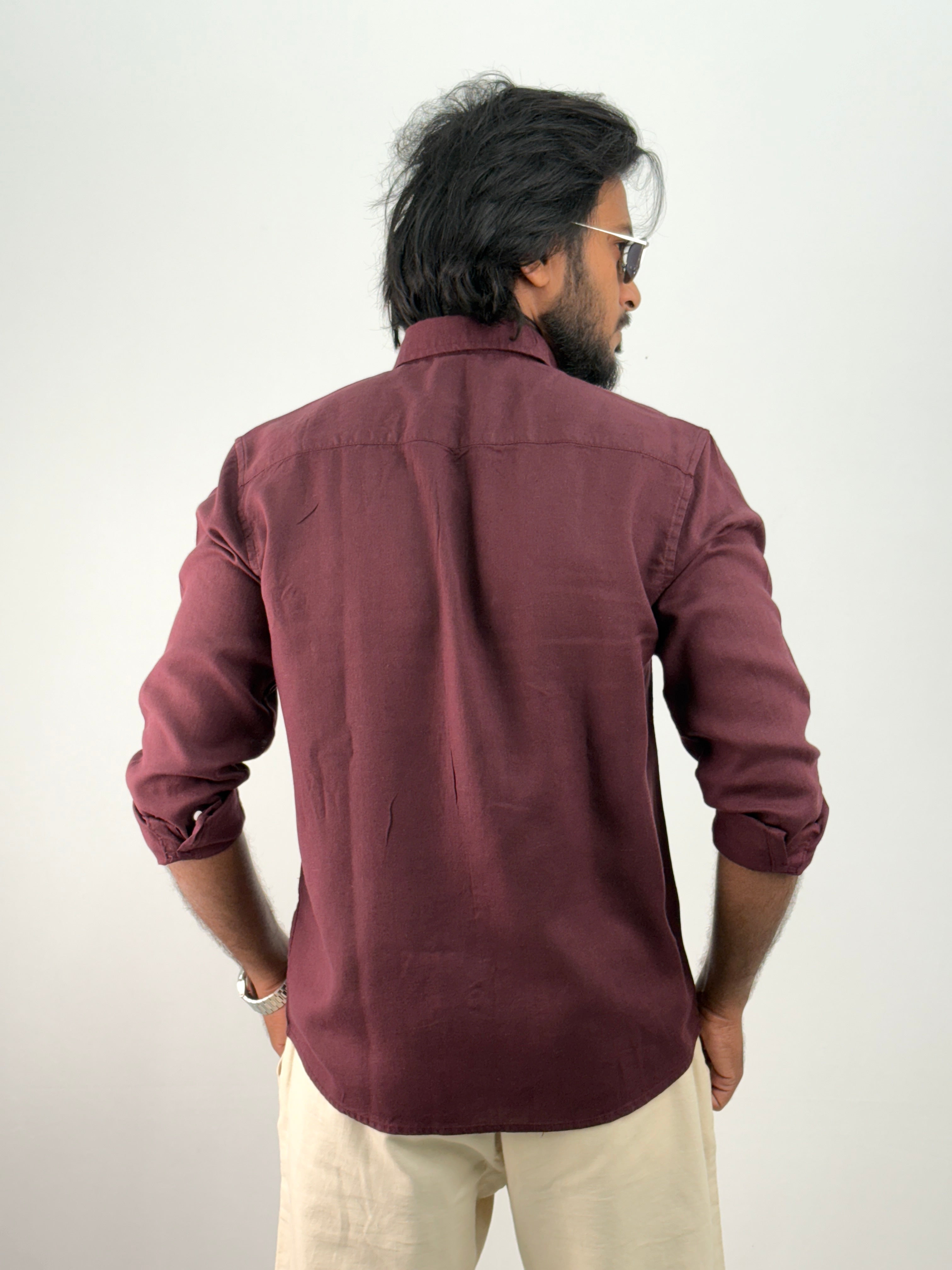 Maroon Linen Shirt