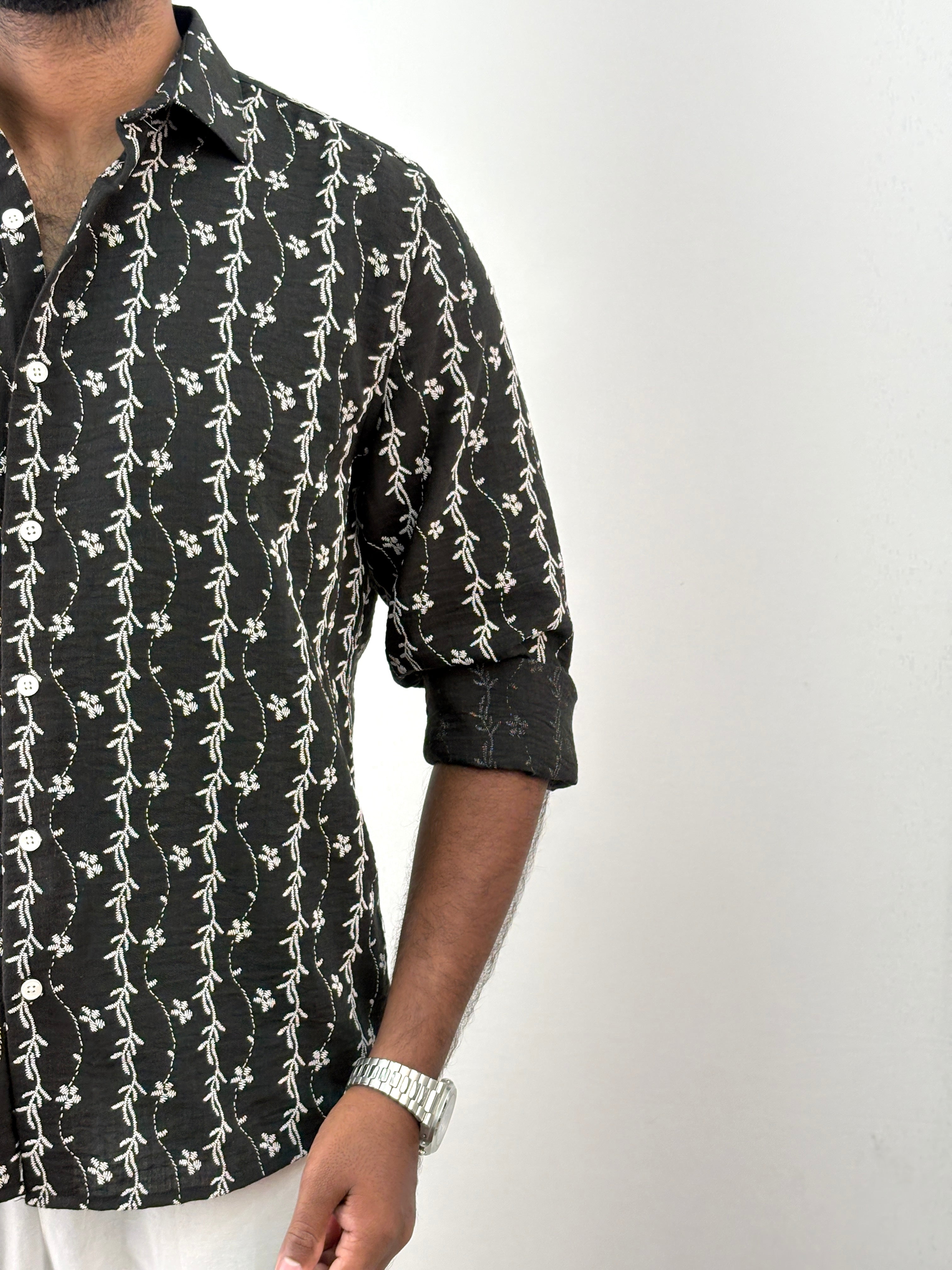 Black Stripe Printed Shirt