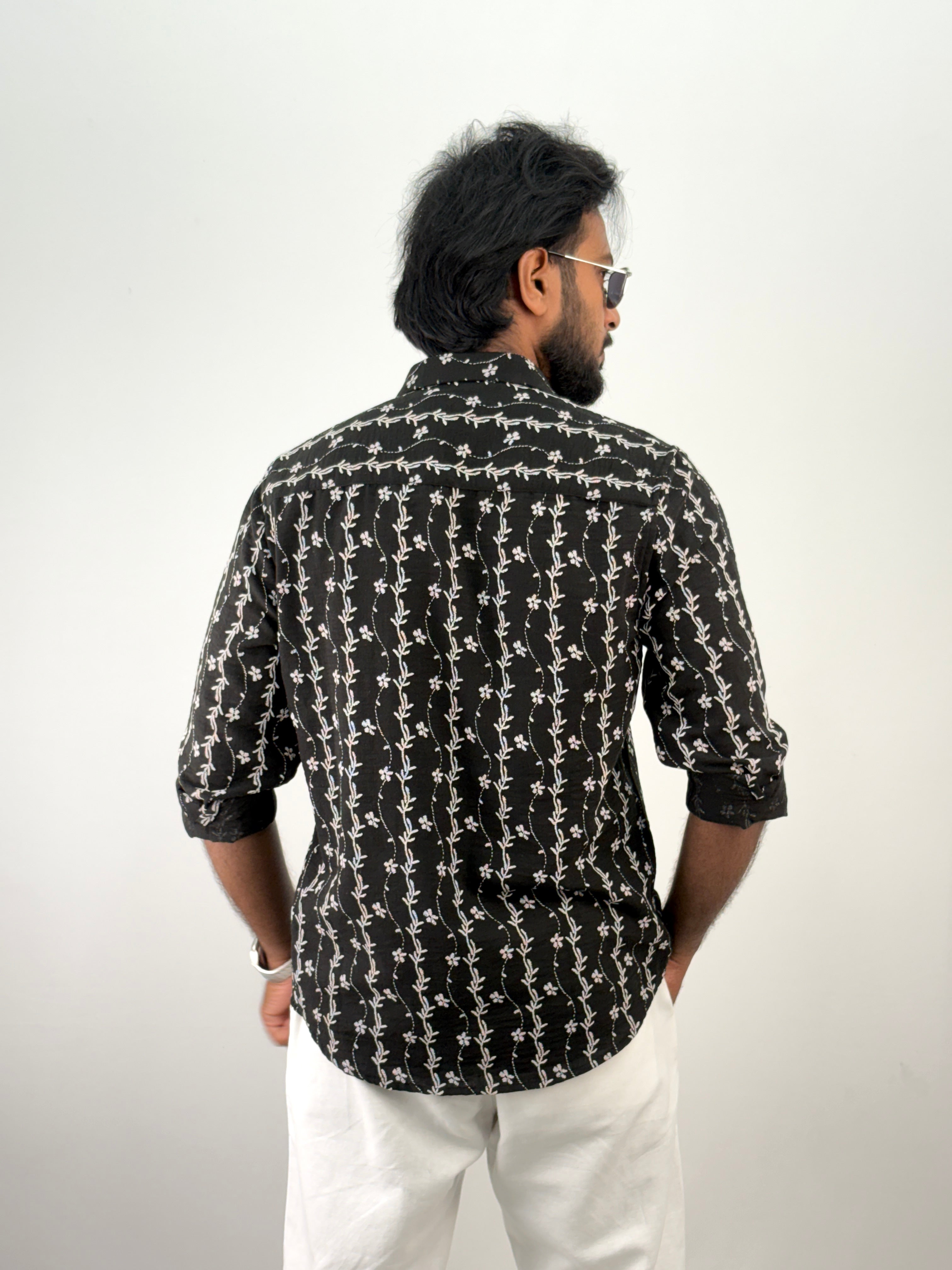 Black Stripe Printed Shirt