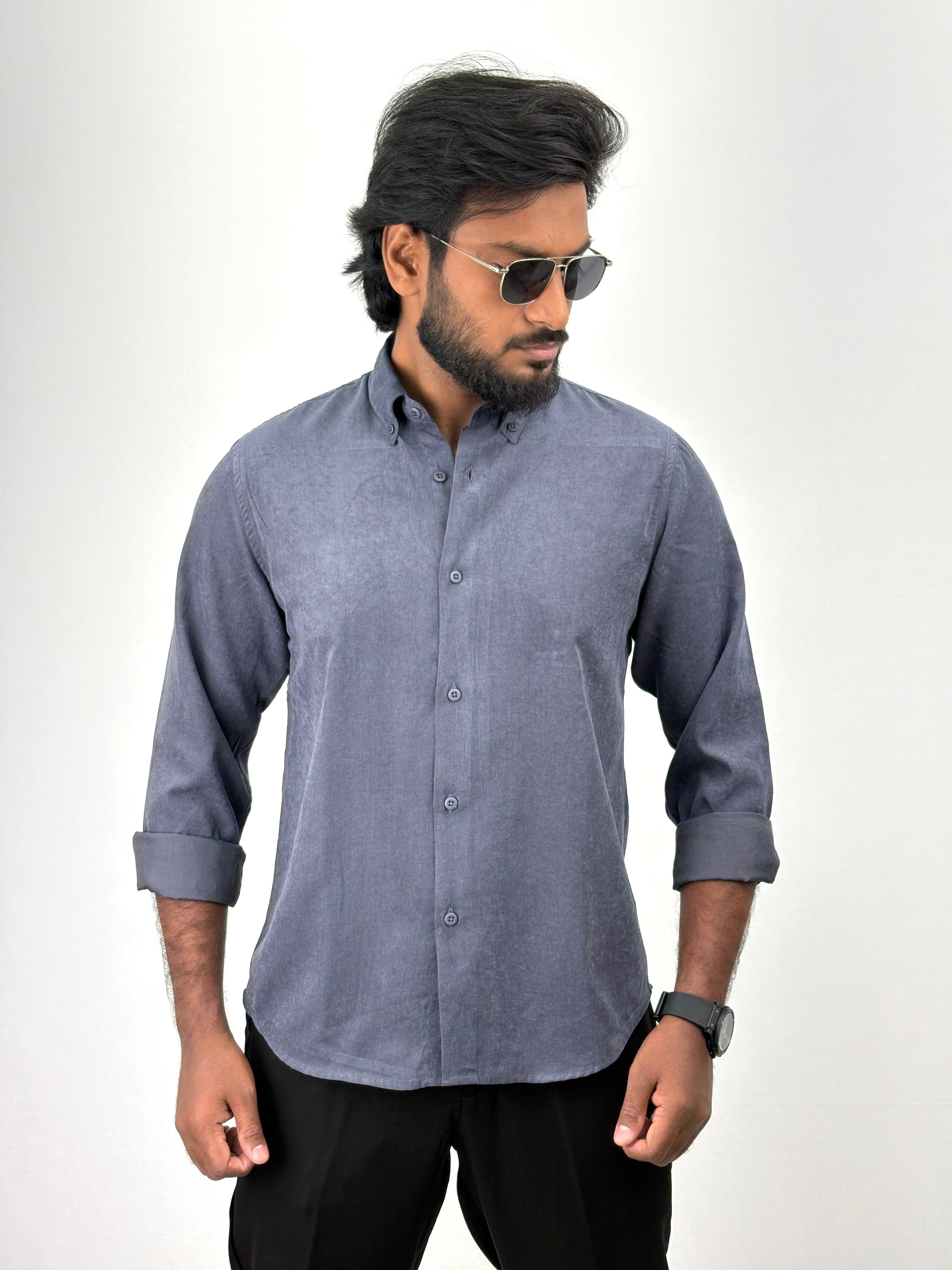 Blue IMP Velvet Shirts