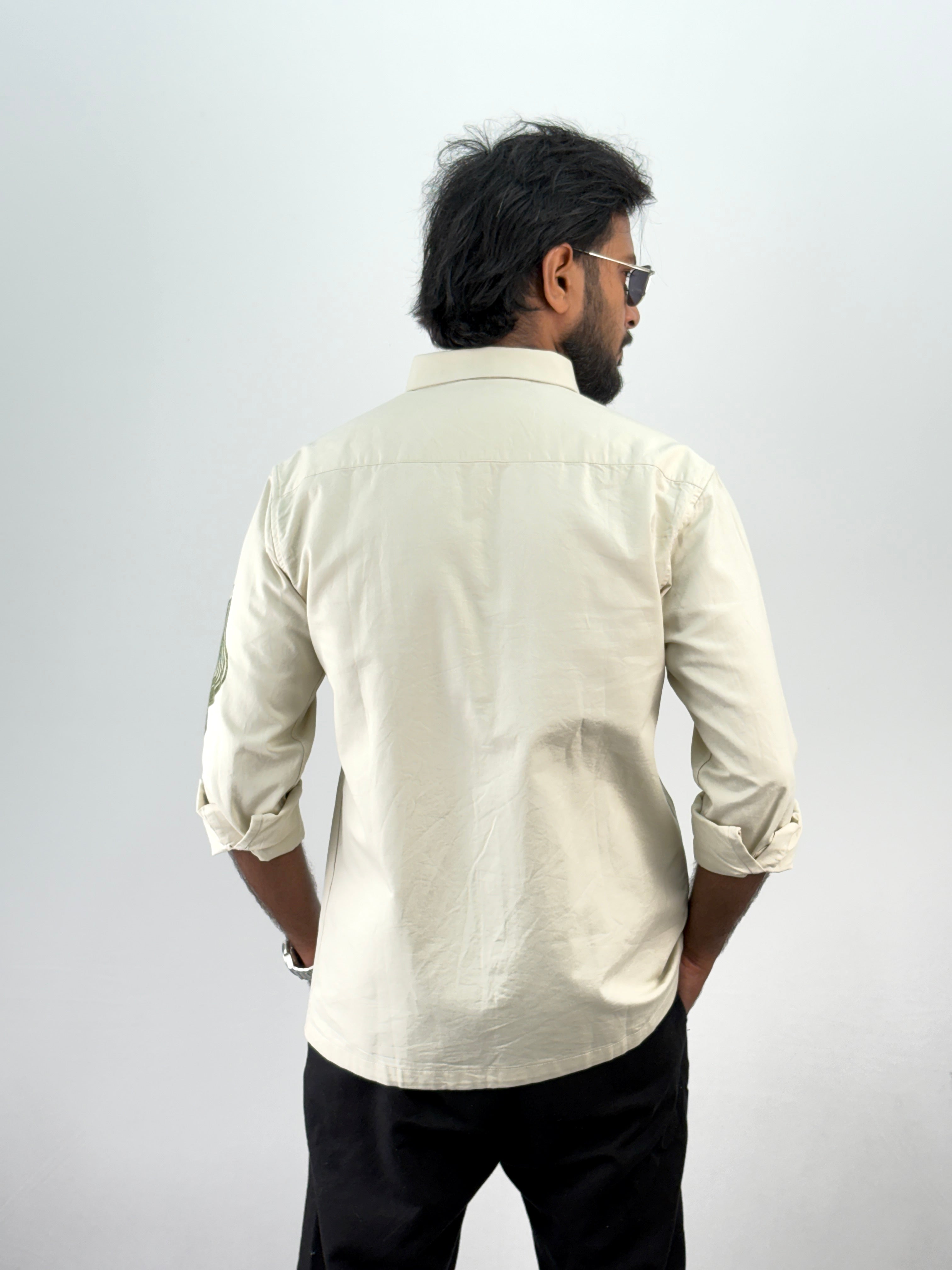 Cream Embroidery Shirt