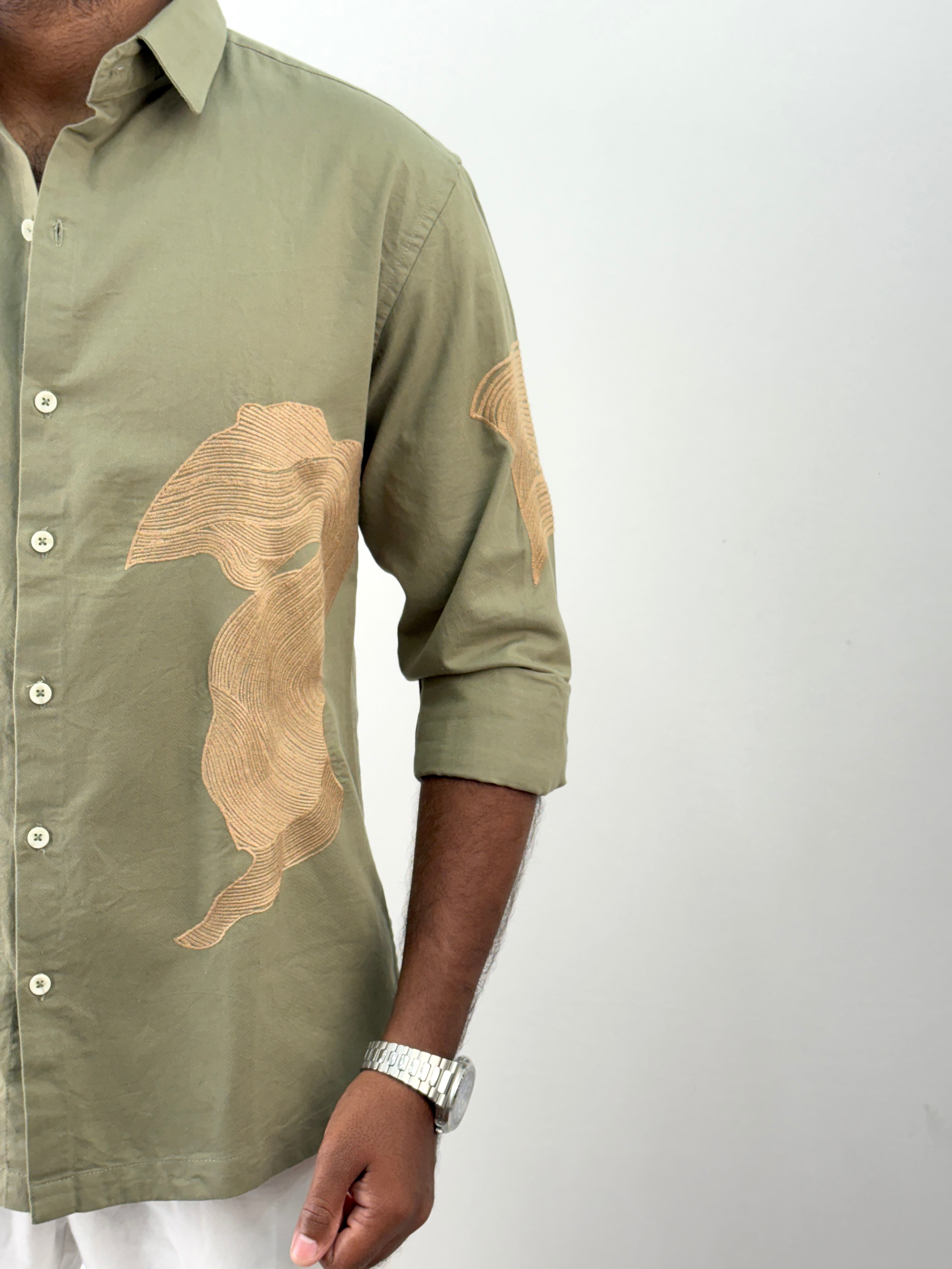 Green Embroidery Shirt