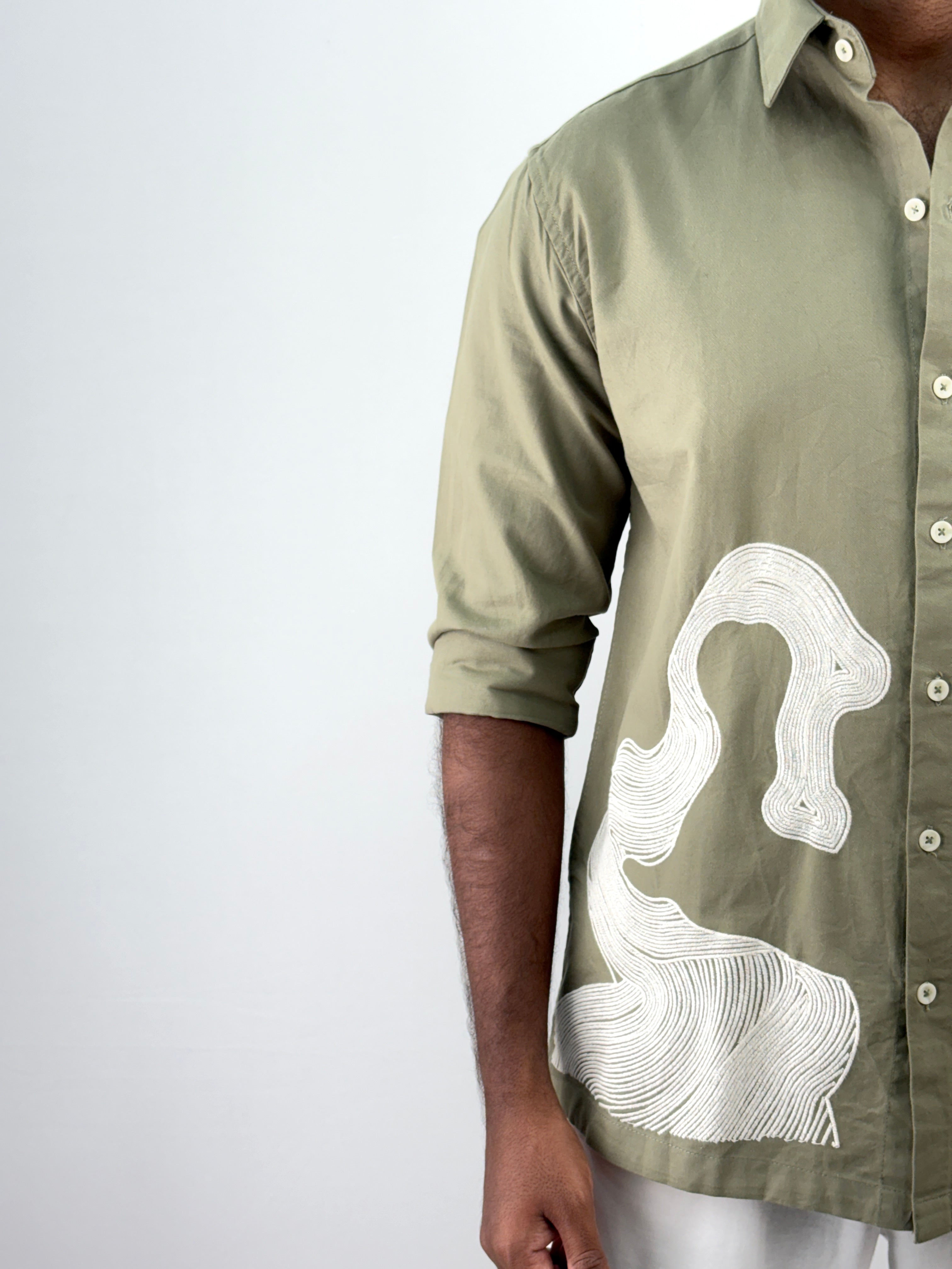 Green Embroidery Shirt