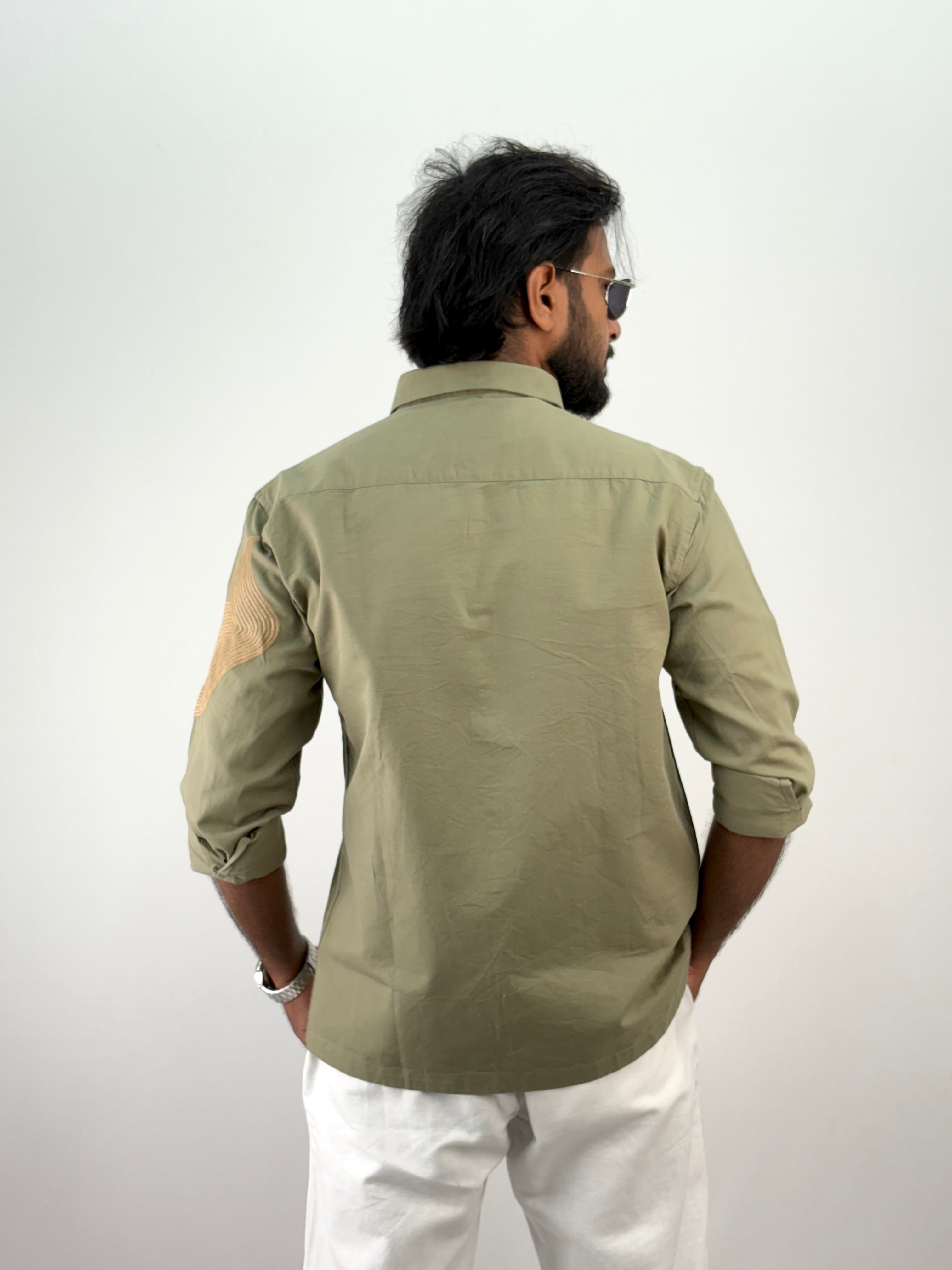 Green Embroidery Shirt